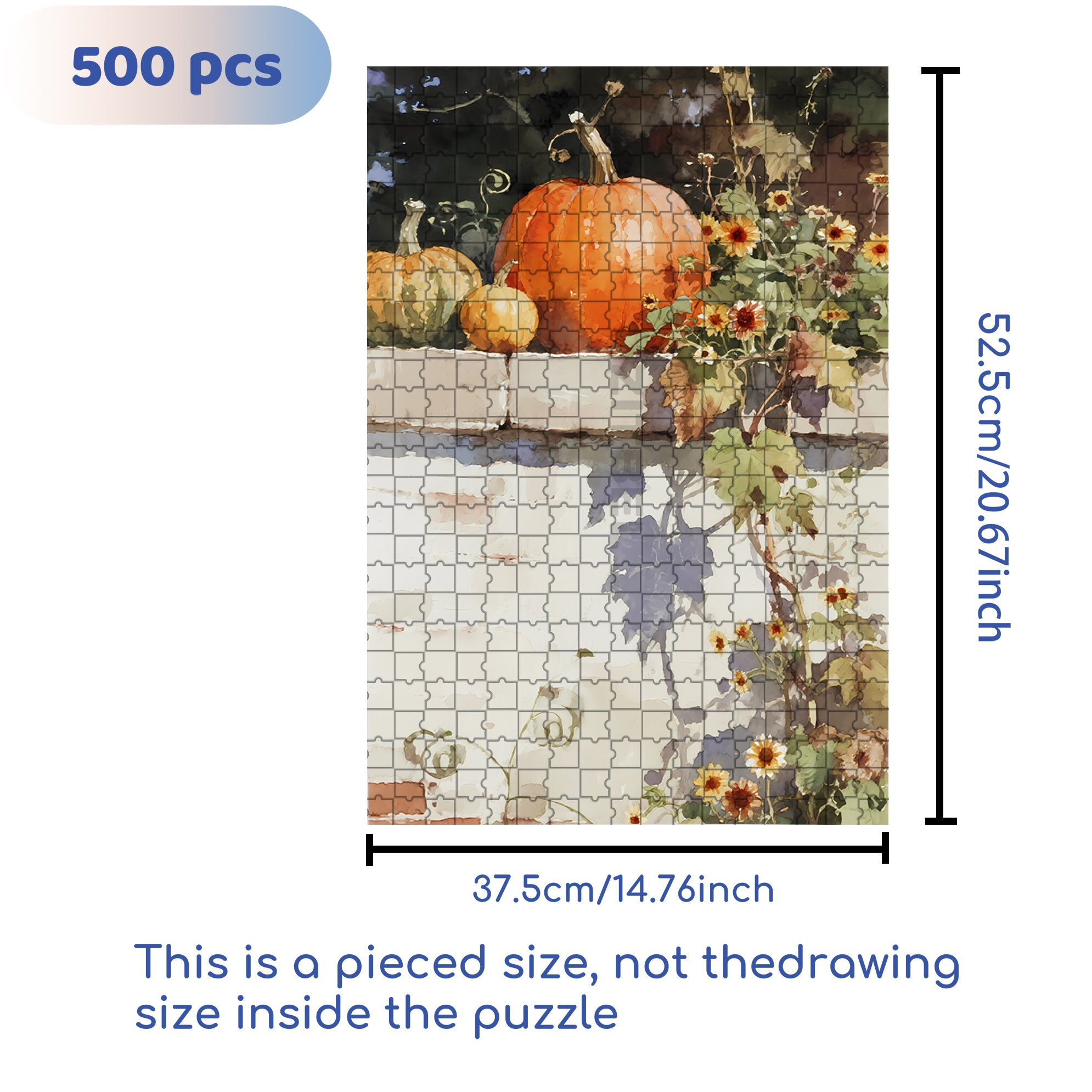 Round Pumpkin 500pcs/1000pcs Jigsaw Puzzle, Scratch-Resistant, Interactive Family Game & Brain-Boosting DIY Decor, Perfect for Halloween, Christmas & New Year Gifts, Family Puzzle Game