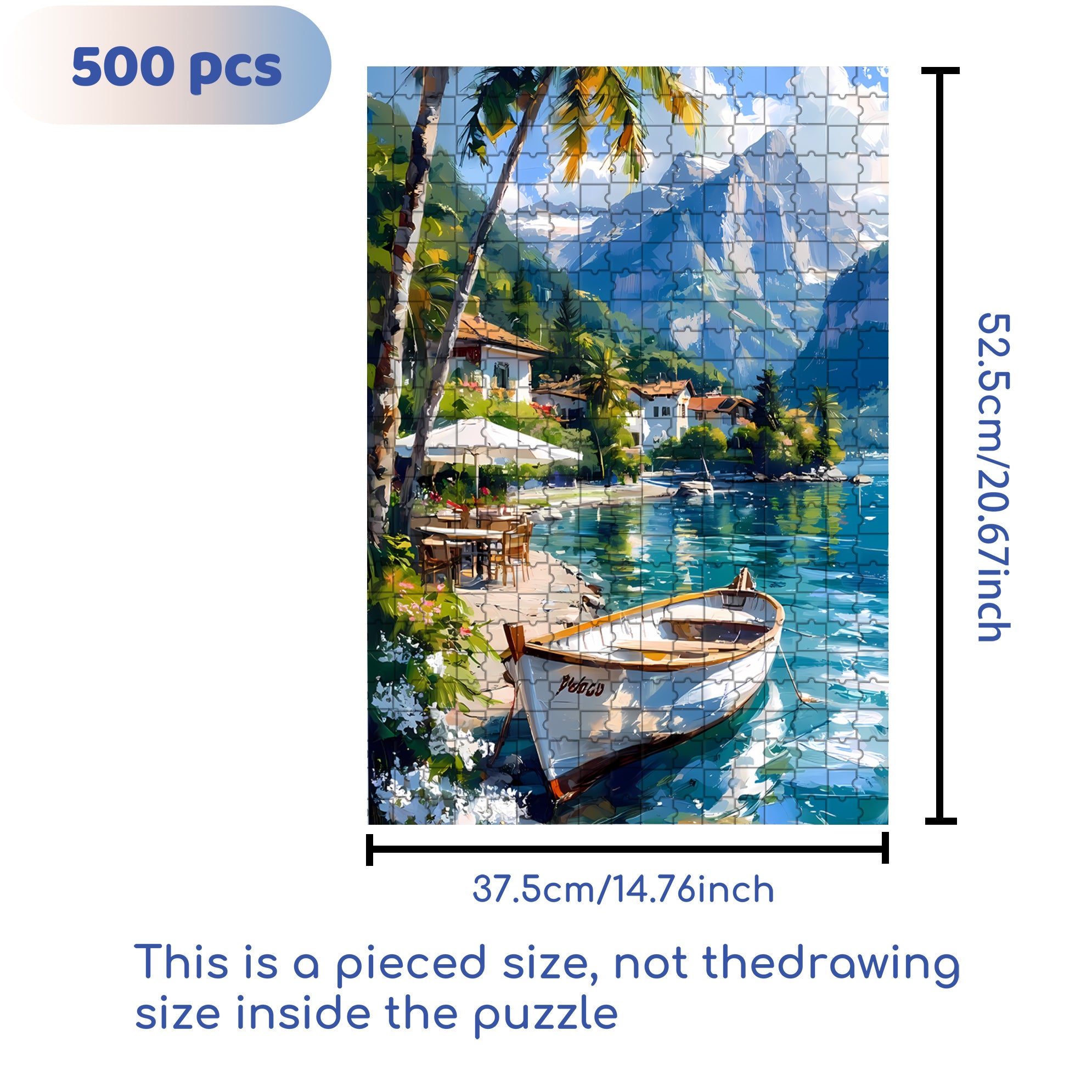 Row Your Boat 500pcs/1000pcs Jigsaw Puzzle, Scratch-Resistant, Interactive Family Game & Brain-Boosting DIY Decor, Perfect for Halloween, Christmas & New Year Gifts, Family Puzzle Game