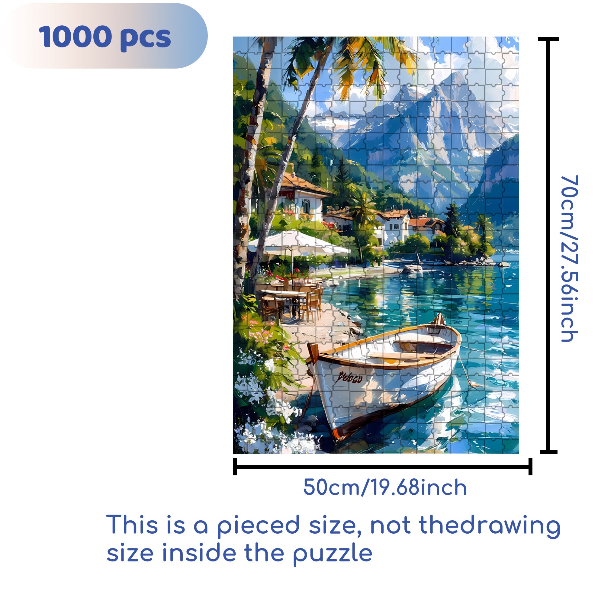 Row Your Boat 500pcs/1000pcs Jigsaw Puzzle, Scratch-Resistant, Interactive Family Game & Brain-Boosting DIY Decor, Perfect for Halloween, Christmas & New Year Gifts, Family Puzzle Game