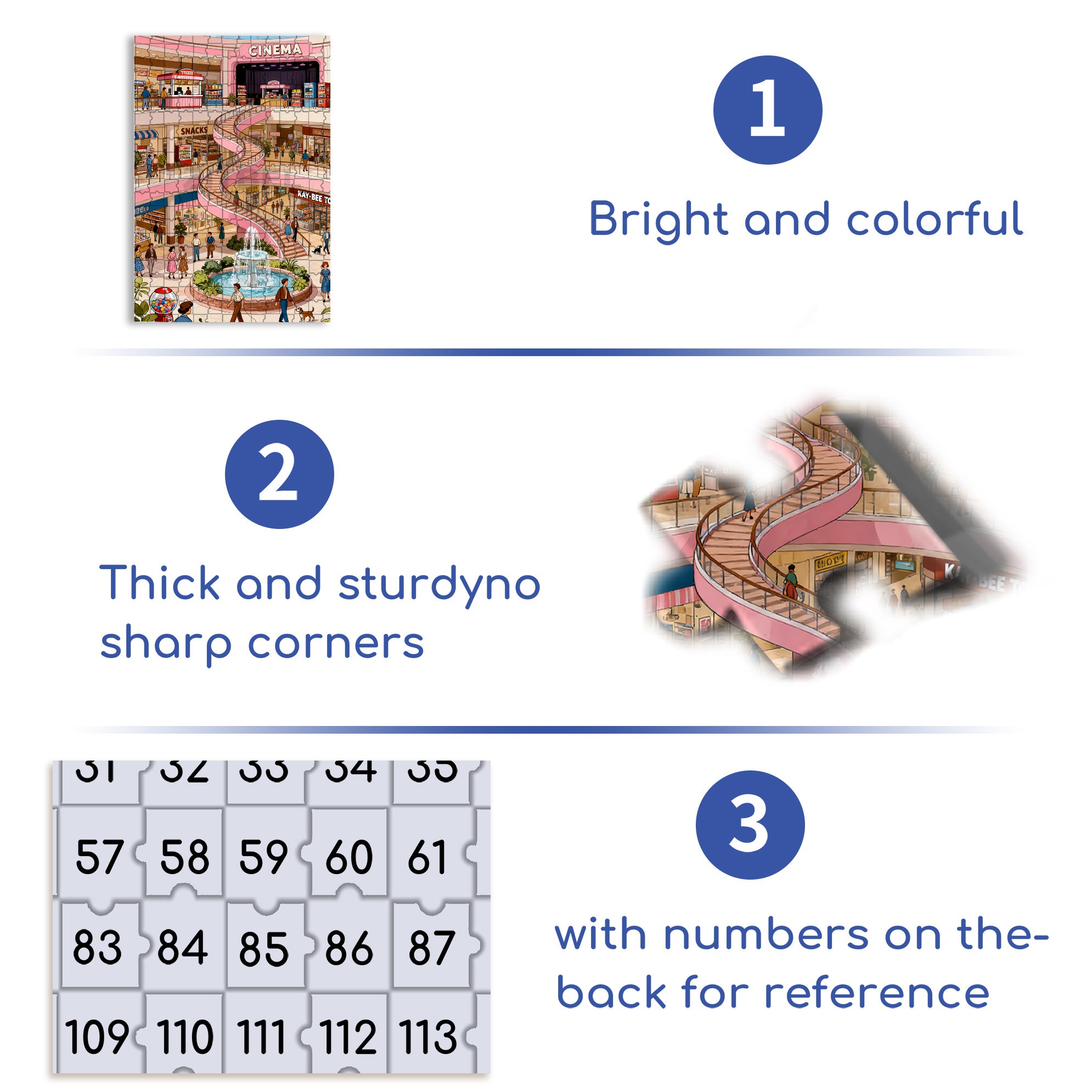 Shopping Mall 500pcs/1000pcs Jigsaw Puzzle, Scratch-Resistant, Interactive Family Game & Brain-Boosting DIY Decor, Perfect for Halloween, Christmas & New Year Gifts, Family Puzzle Game