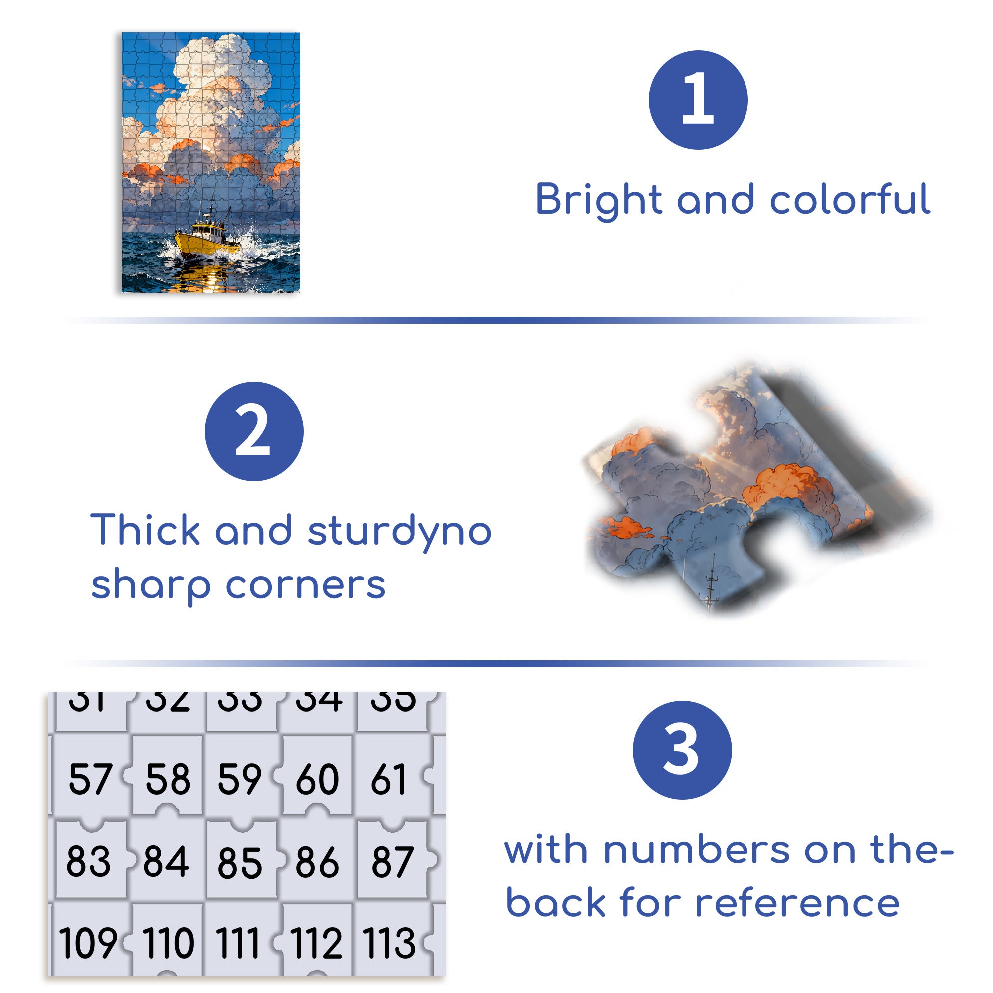 Small Fishing Boat 500pcs/1000pcs Jigsaw Puzzle, Scratch-Resistant, Interactive Family Game & Brain-Boosting DIY Decor, Perfect for Halloween, Christmas & New Year Gifts, Family Puzzle Game