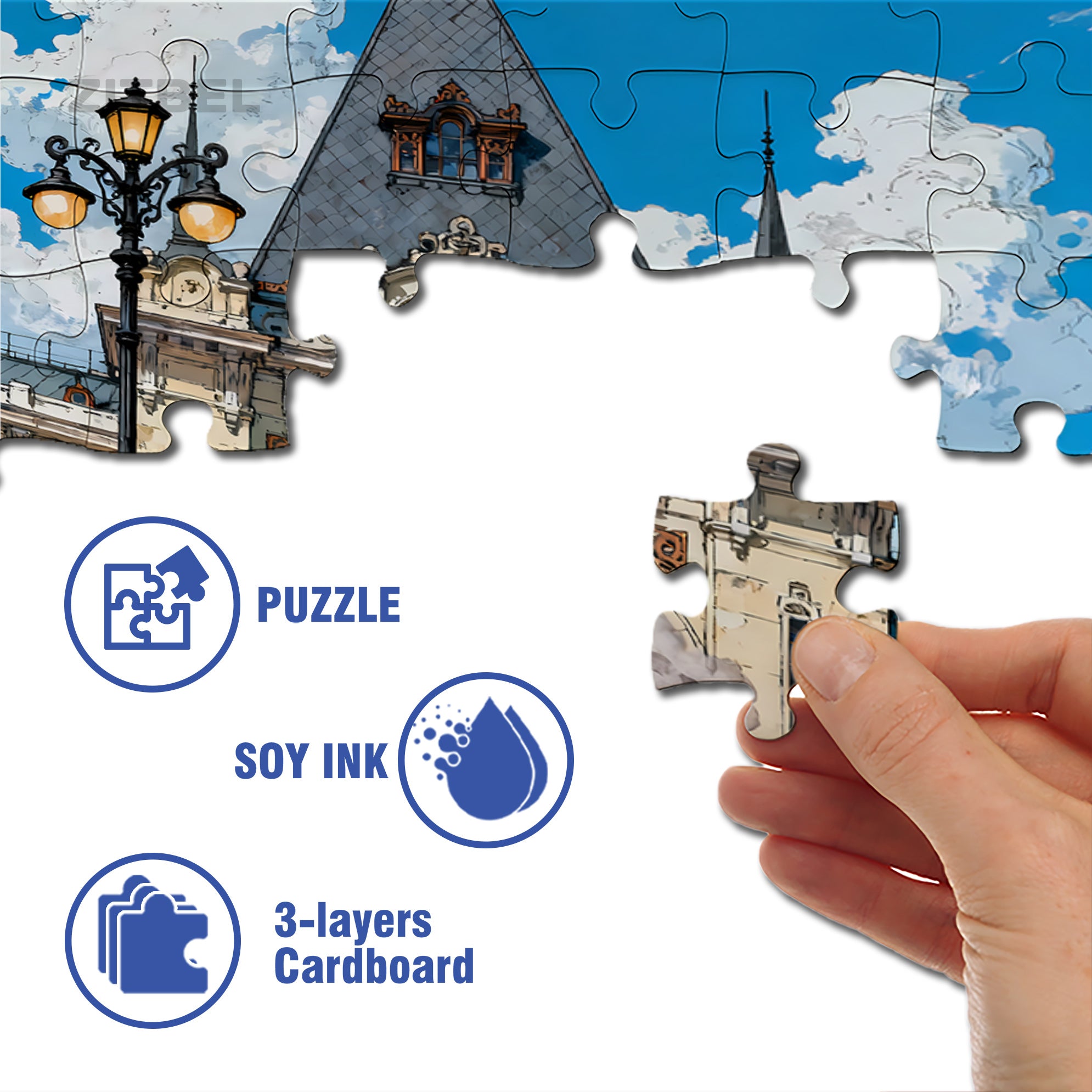 Train Departure 500pcs/1000pcs Jigsaw Puzzle, Scratch-Resistant, Interactive Family Game & Brain-Boosting DIY Decor, Perfect for Halloween, Christmas & New Year Gifts, Family Puzzle Game