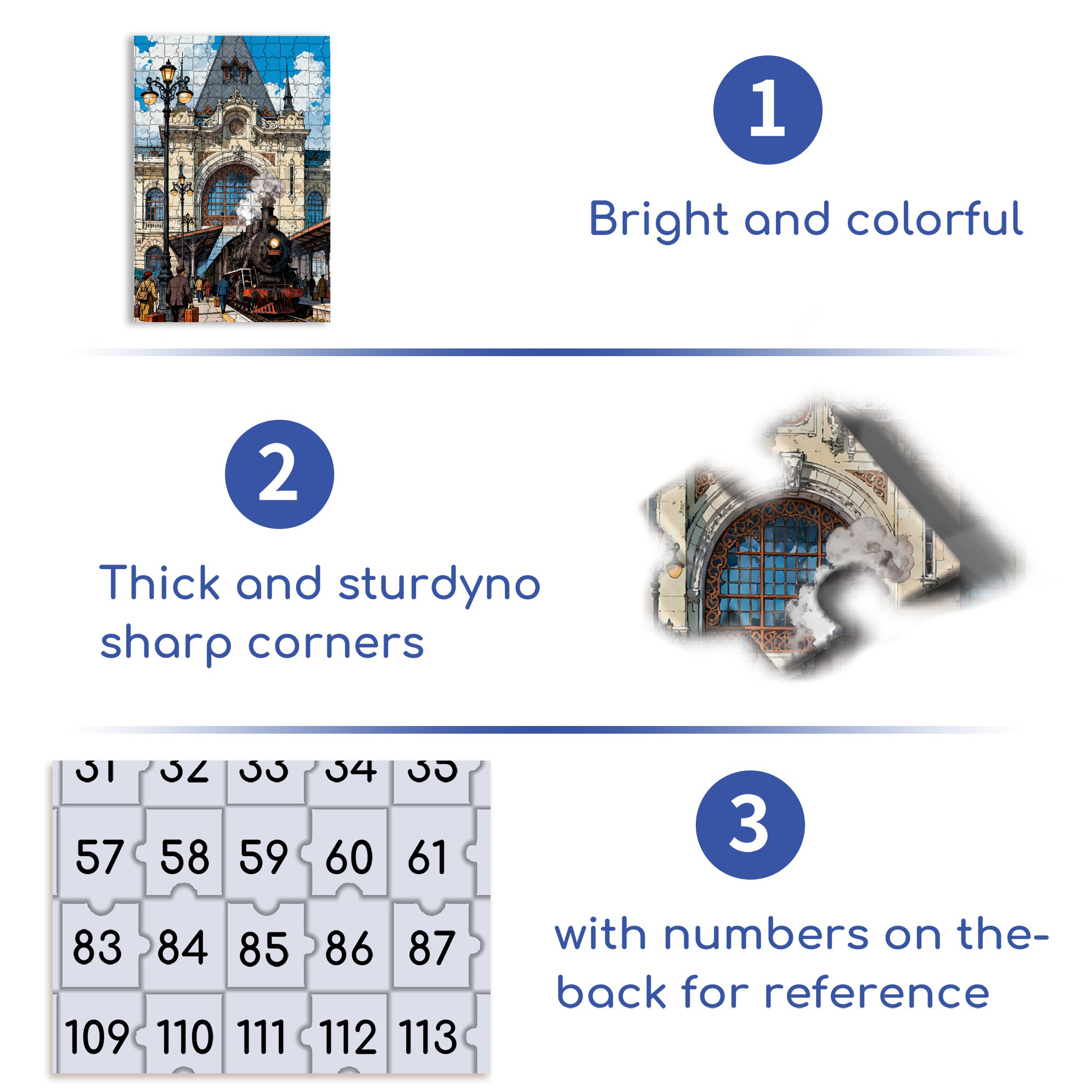 Train Departure 500pcs/1000pcs Jigsaw Puzzle, Scratch-Resistant, Interactive Family Game & Brain-Boosting DIY Decor, Perfect for Halloween, Christmas & New Year Gifts, Family Puzzle Game