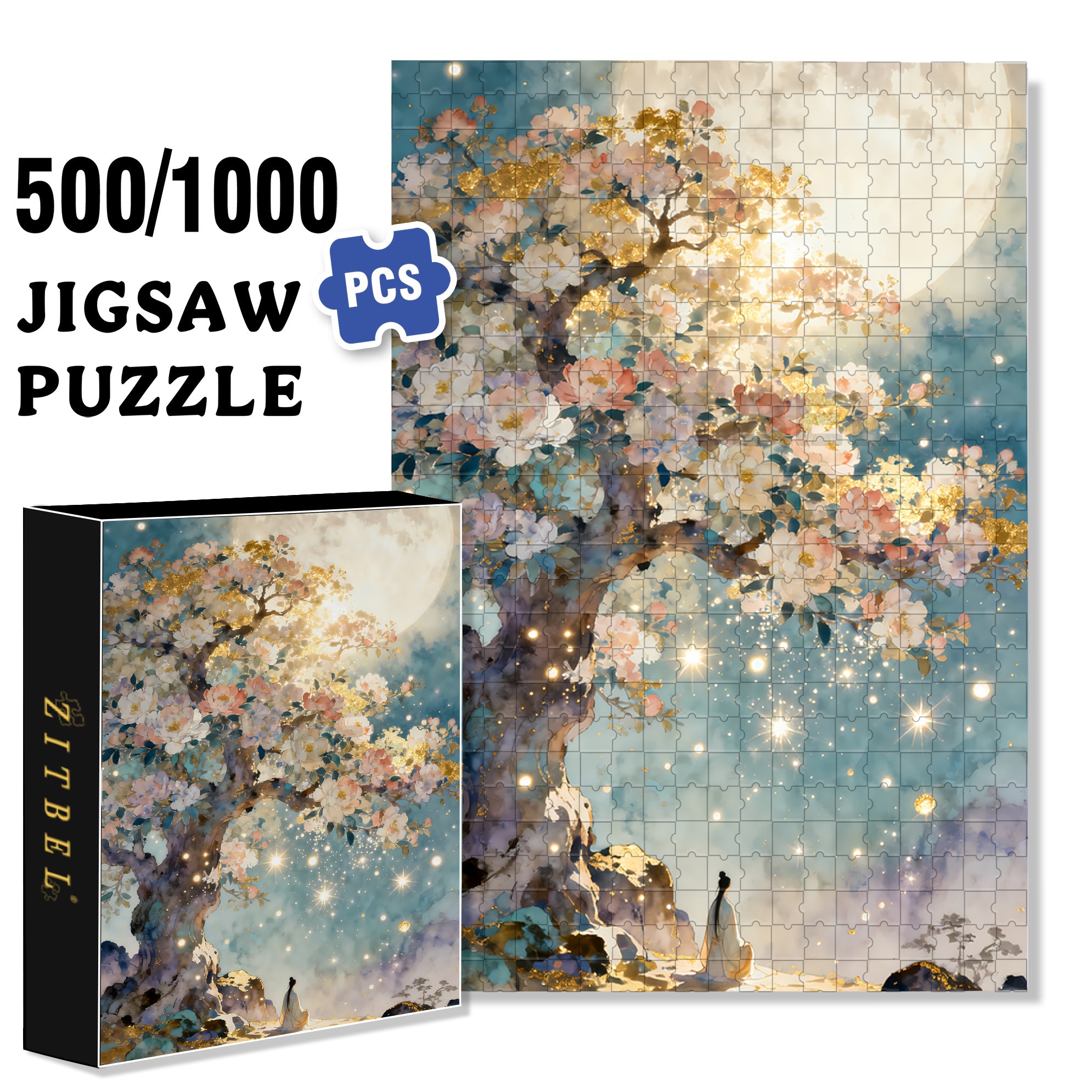 Under The Laurel Tree 500pcs/1000pcs Jigsaw Puzzle, Scratch-Resistant, Interactive Family Game & Brain-Boosting DIY Decor, Perfect for Halloween, Christmas & New Year Gifts, Family Puzzle Game
