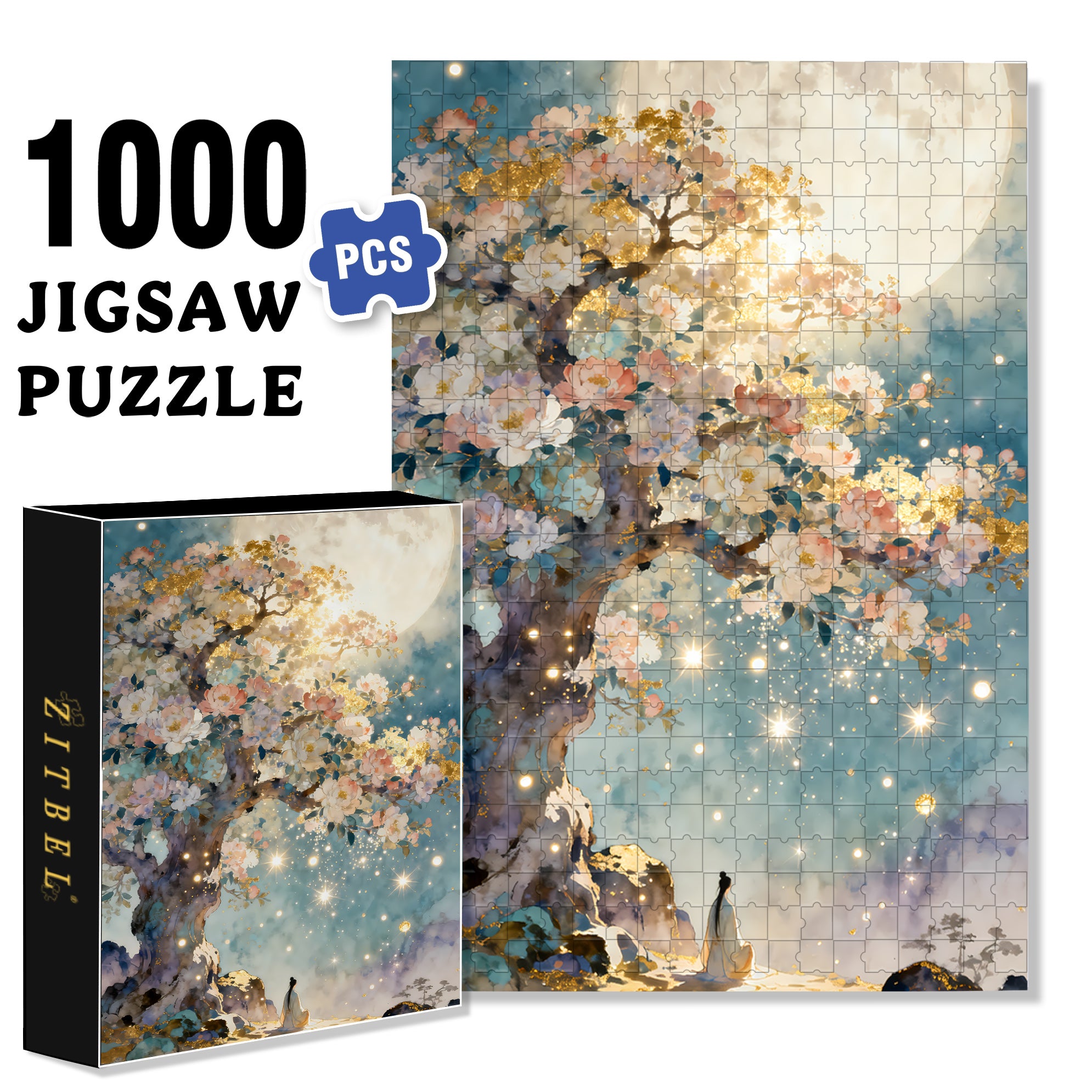 Under The Laurel Tree 500pcs/1000pcs Jigsaw Puzzle, Scratch-Resistant, Interactive Family Game & Brain-Boosting DIY Decor, Perfect for Halloween, Christmas & New Year Gifts, Family Puzzle Game