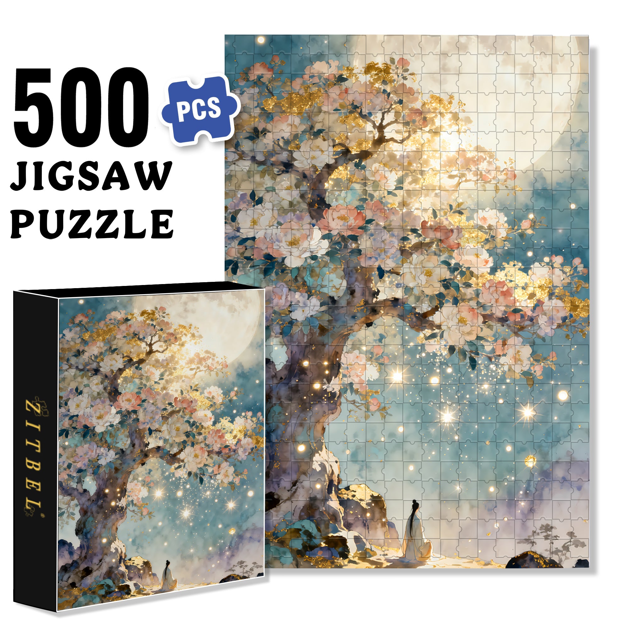 Under The Laurel Tree 500pcs/1000pcs Jigsaw Puzzle, Scratch-Resistant, Interactive Family Game & Brain-Boosting DIY Decor, Perfect for Halloween, Christmas & New Year Gifts, Family Puzzle Game