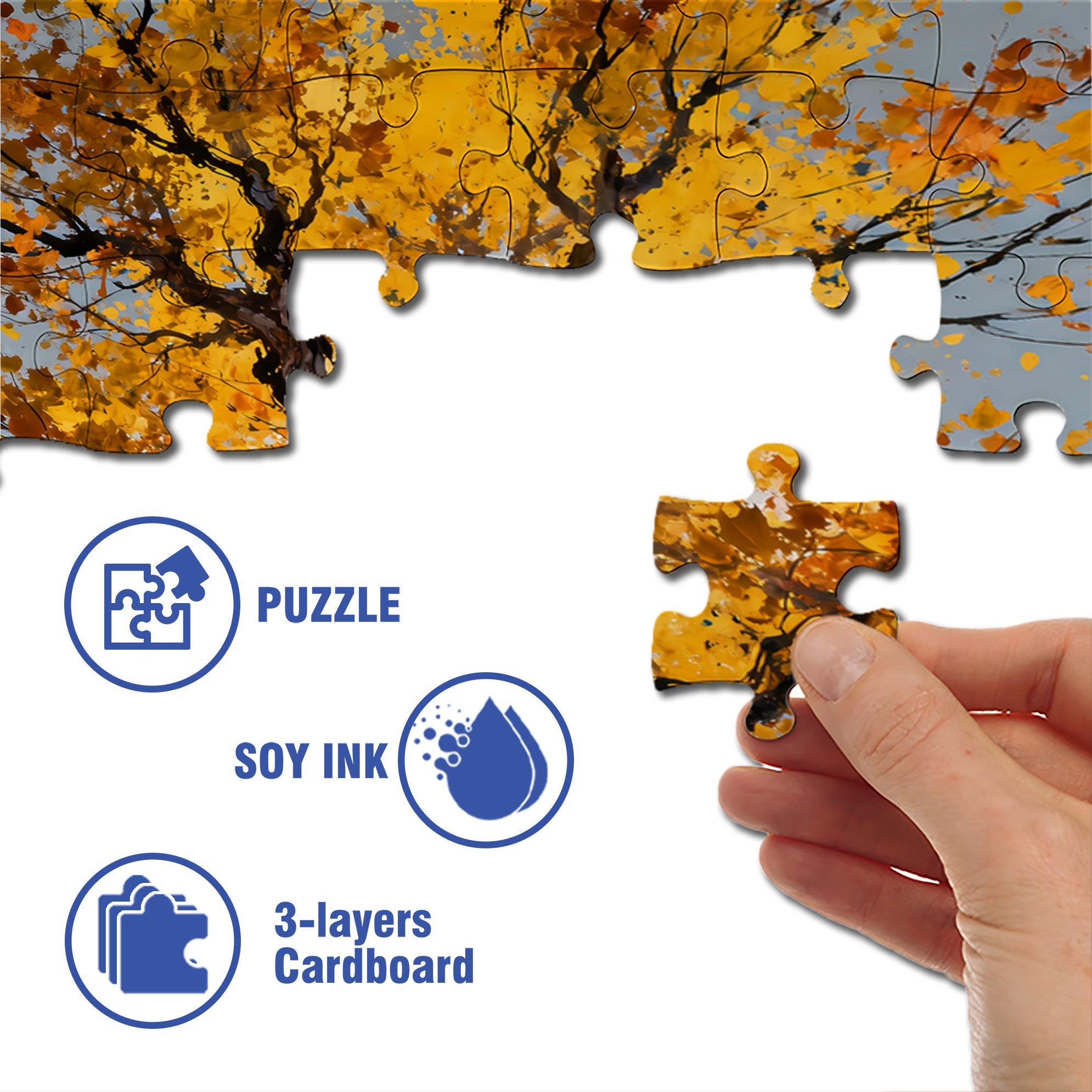 Warm Autumn Sun 500pcs/1000pcs Jigsaw Puzzle, Scratch-Resistant, Interactive Family Game & Brain-Boosting DIY Decor, Perfect for Halloween, Christmas & New Year Gifts, Family Puzzle Game