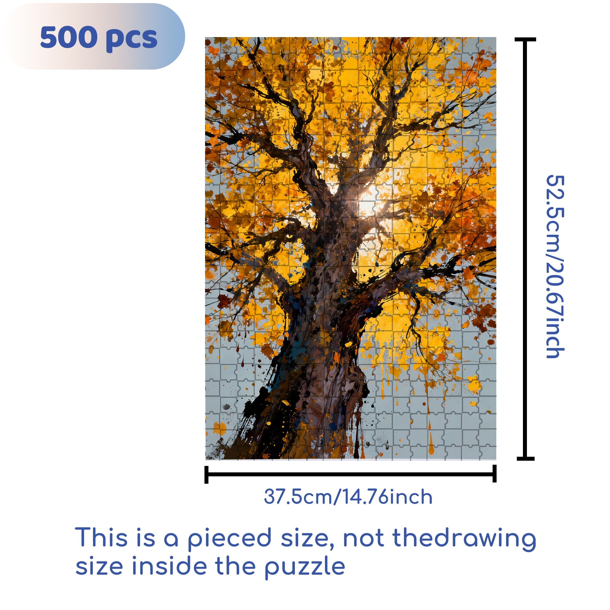 Warm Autumn Sun 500pcs/1000pcs Jigsaw Puzzle, Scratch-Resistant, Interactive Family Game & Brain-Boosting DIY Decor, Perfect for Halloween, Christmas & New Year Gifts, Family Puzzle Game