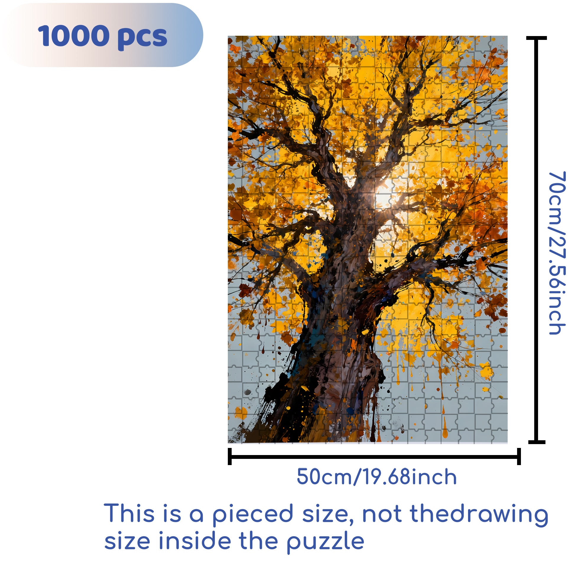 Warm Autumn Sun 500pcs/1000pcs Jigsaw Puzzle, Scratch-Resistant, Interactive Family Game & Brain-Boosting DIY Decor, Perfect for Halloween, Christmas & New Year Gifts, Family Puzzle Game