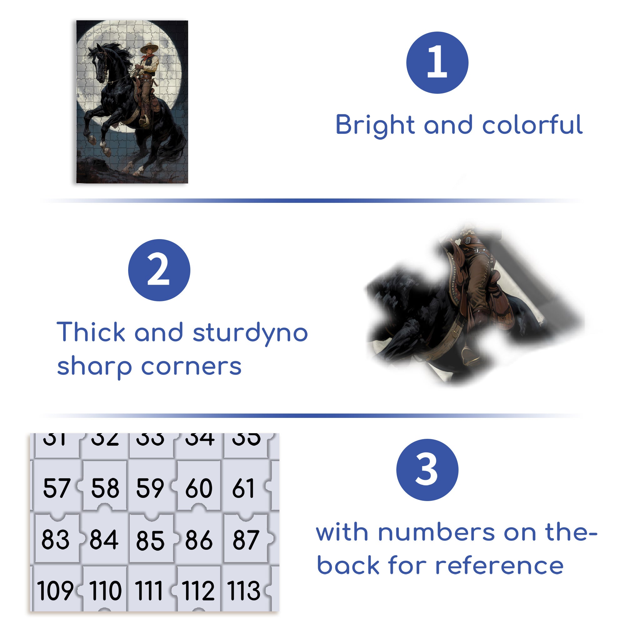 Western Cowboy 500pcs/1000pcs Jigsaw Puzzle, Scratch-Resistant, Interactive Family Game & Brain-Boosting DIY Decor, Perfect for Halloween, Christmas & New Year Gifts, Family Puzzle Game