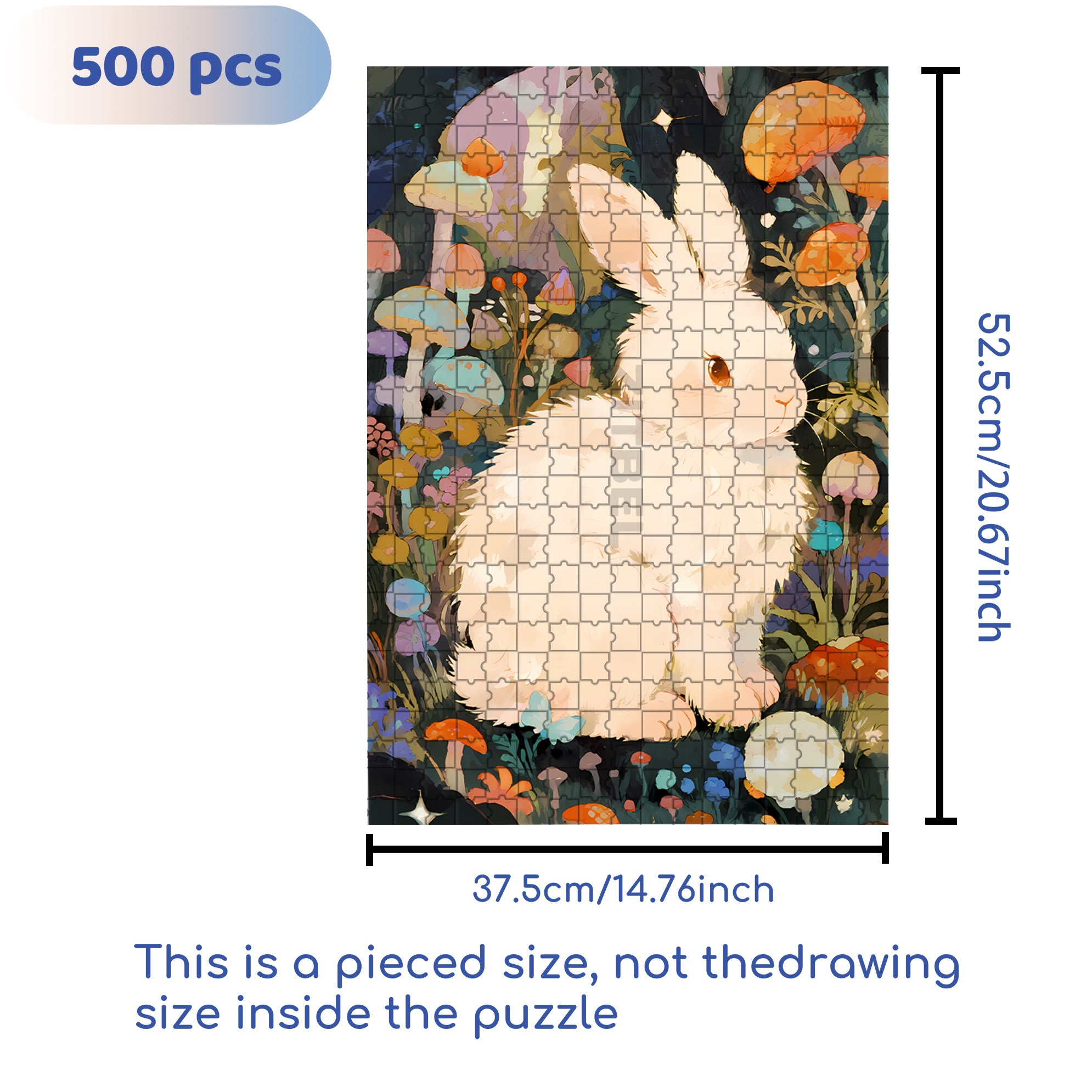 White Rabbit 500pcs/1000pcs Jigsaw Puzzle, Scratch-Resistant, Interactive Family Game & Brain-Boosting DIY Decor, Perfect for Halloween, Christmas & New Year Gifts, Family Puzzle Game