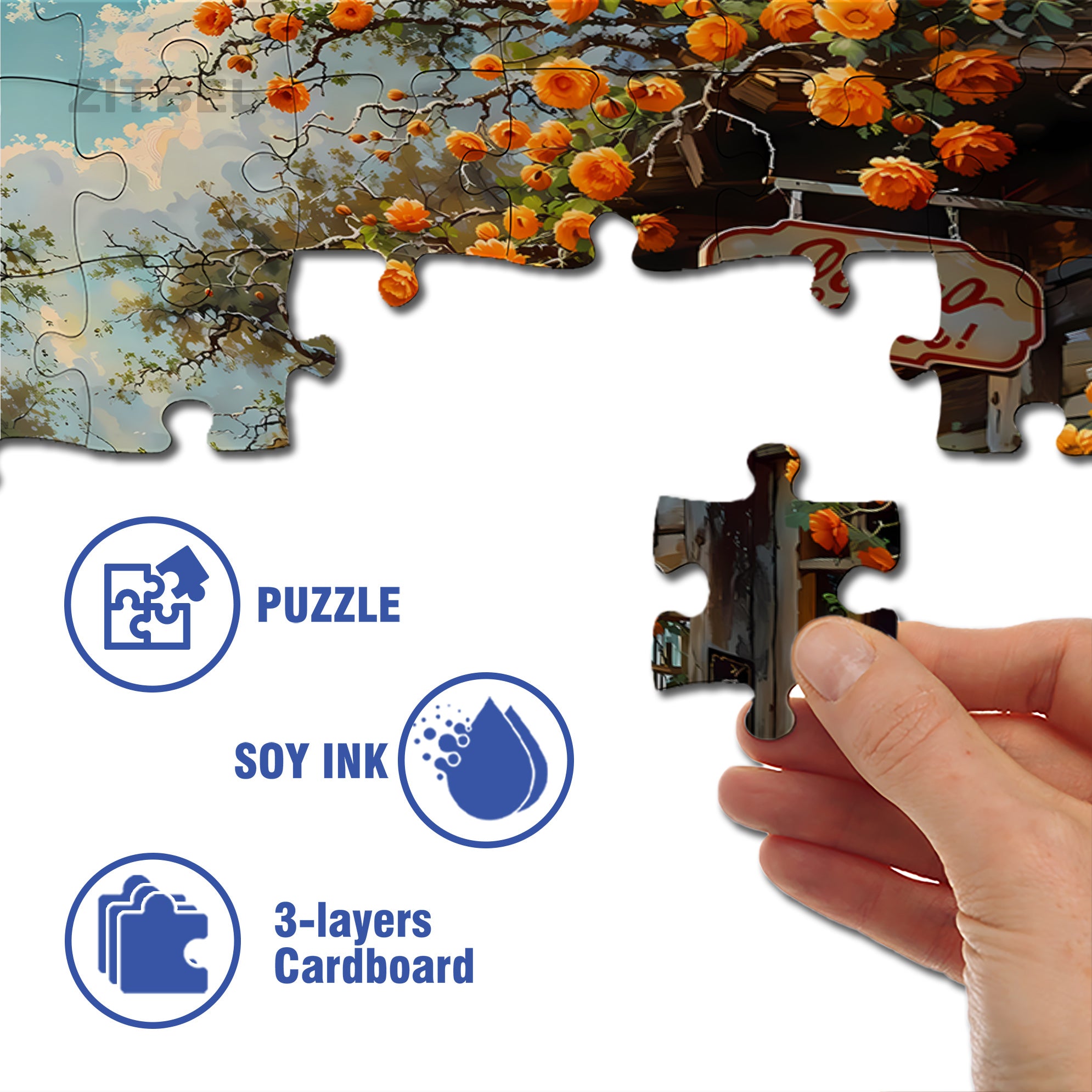 Yellow Wildflowers 500pcs/1000pcs Jigsaw Puzzle, Scratch-Resistant, Interactive Family Game & Brain-Boosting DIY Decor, Perfect for Halloween, Christmas & New Year Gifts, Family Puzzle Game