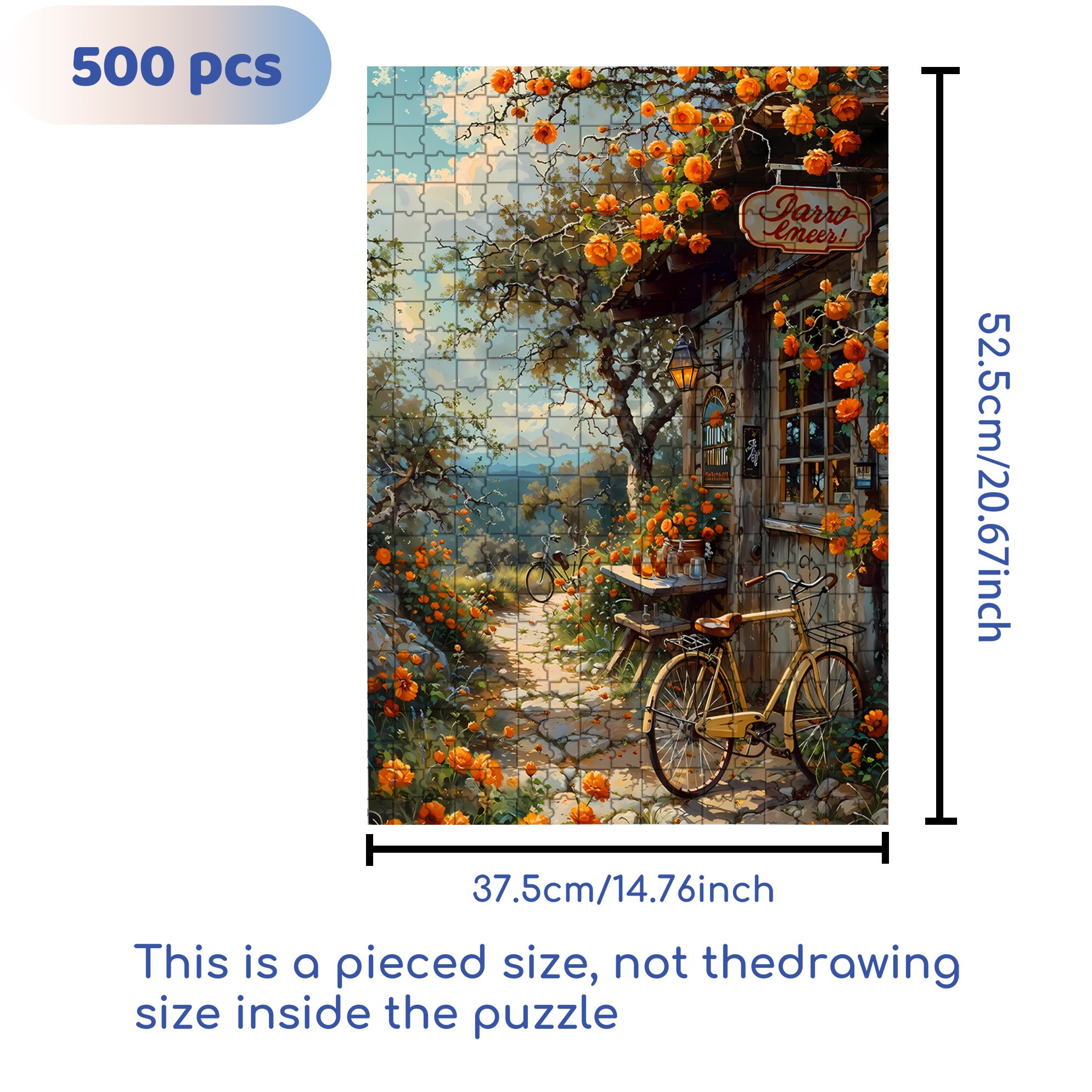 Yellow Wildflowers 500pcs/1000pcs Jigsaw Puzzle, Scratch-Resistant, Interactive Family Game & Brain-Boosting DIY Decor, Perfect for Halloween, Christmas & New Year Gifts, Family Puzzle Game