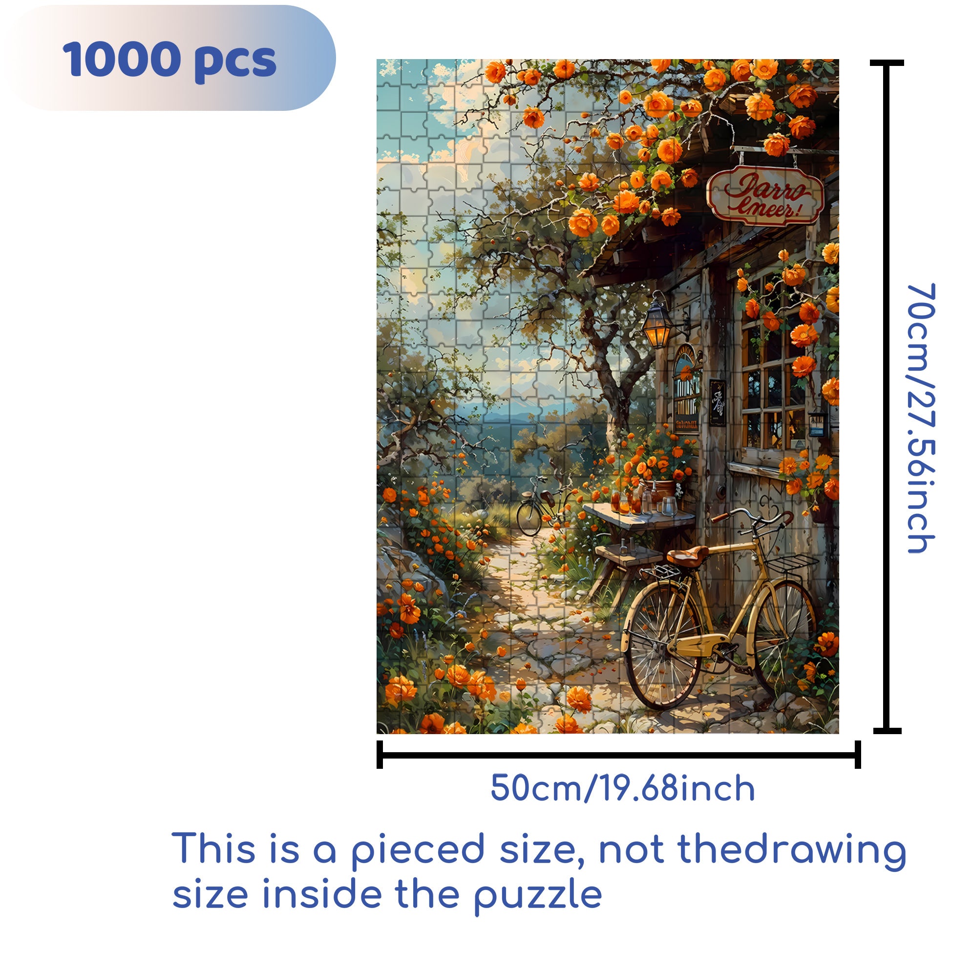Yellow Wildflowers 500pcs/1000pcs Jigsaw Puzzle, Scratch-Resistant, Interactive Family Game & Brain-Boosting DIY Decor, Perfect for Halloween, Christmas & New Year Gifts, Family Puzzle Game