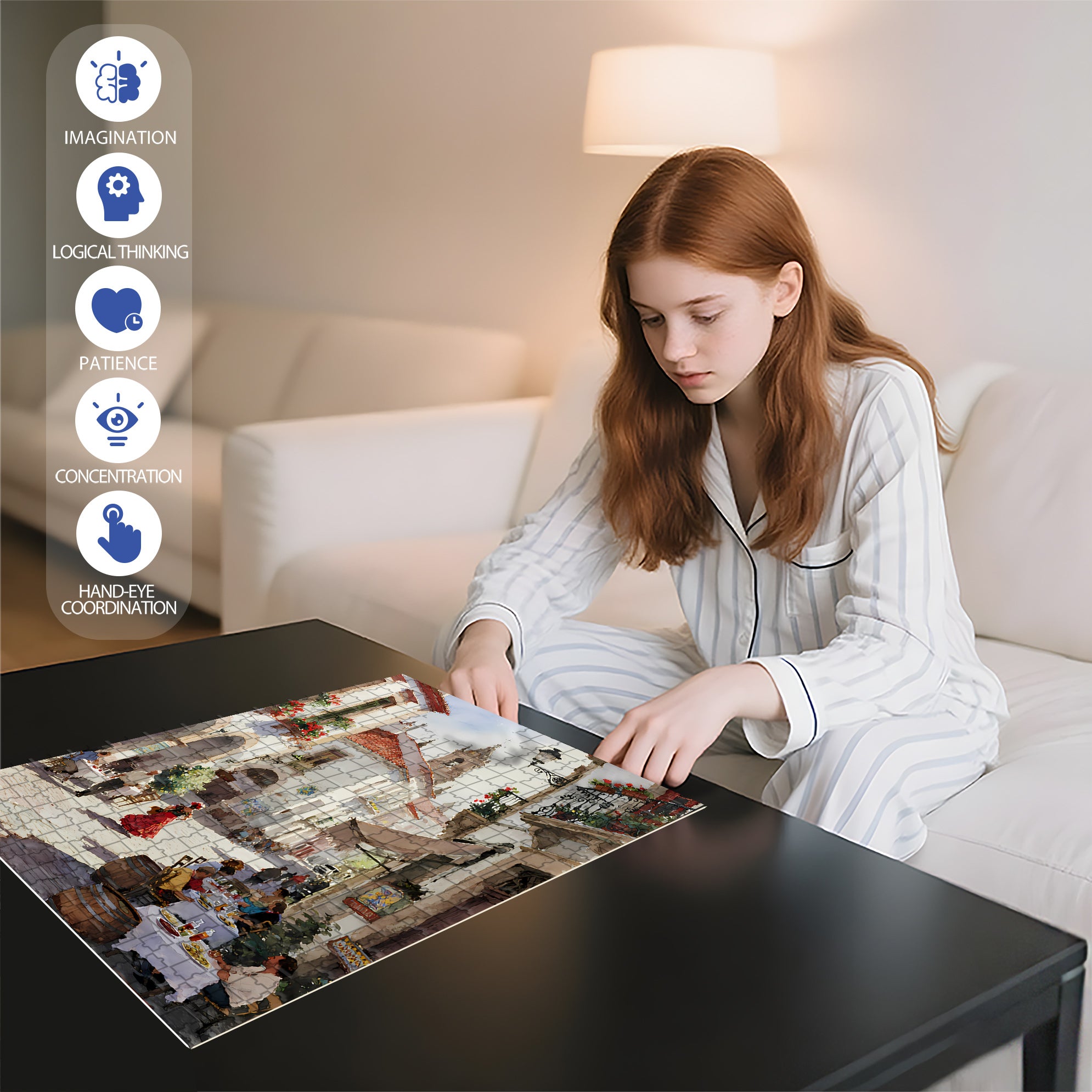 Barcelona 500pcs/1000pcs Jigsaw Puzzle, Scratch-Resistant, Interactive Family Game & Brain-Boosting DIY Decor, Perfect for Halloween, Christmas & New Year Gifts, Family Puzzle Game