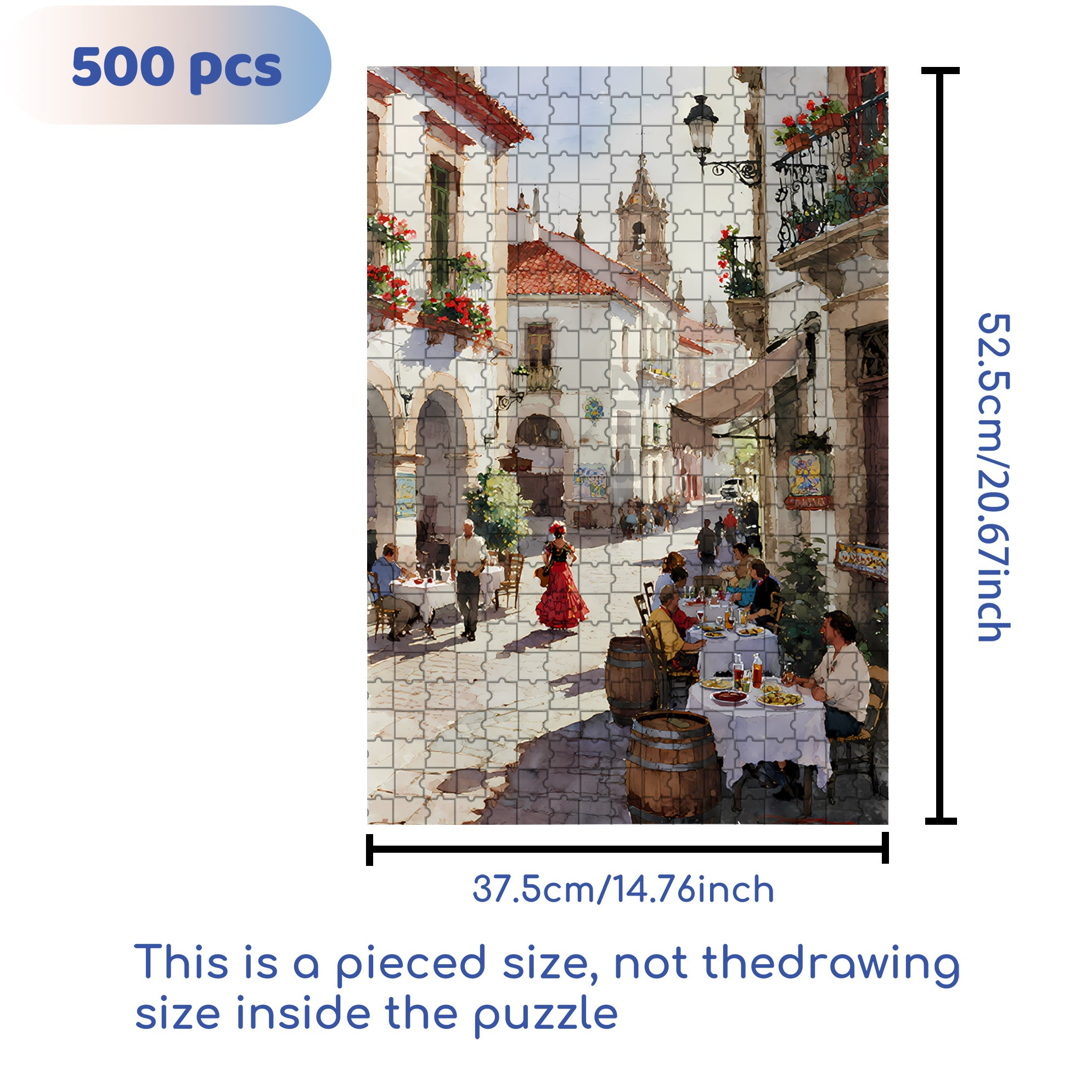 Barcelona 500pcs/1000pcs Jigsaw Puzzle, Scratch-Resistant, Interactive Family Game & Brain-Boosting DIY Decor, Perfect for Halloween, Christmas & New Year Gifts, Family Puzzle Game