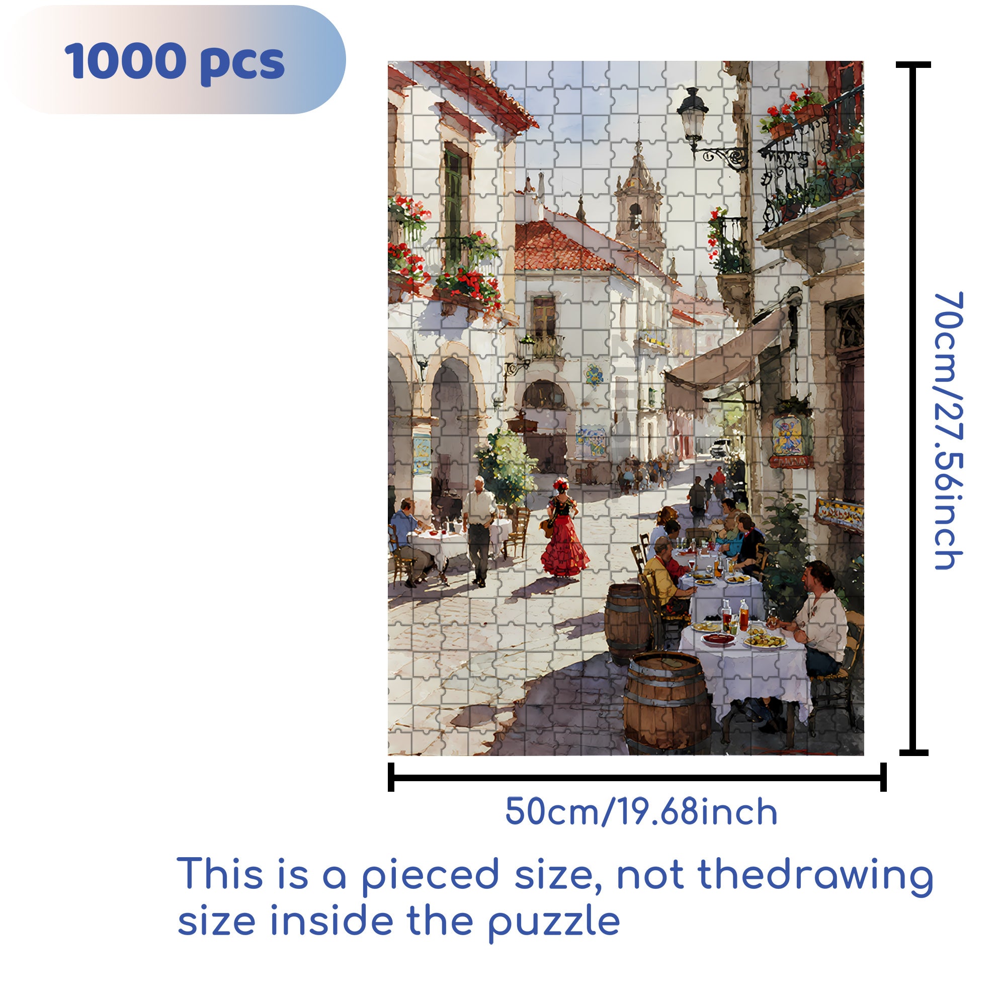 Barcelona 500pcs/1000pcs Jigsaw Puzzle, Scratch-Resistant, Interactive Family Game & Brain-Boosting DIY Decor, Perfect for Halloween, Christmas & New Year Gifts, Family Puzzle Game
