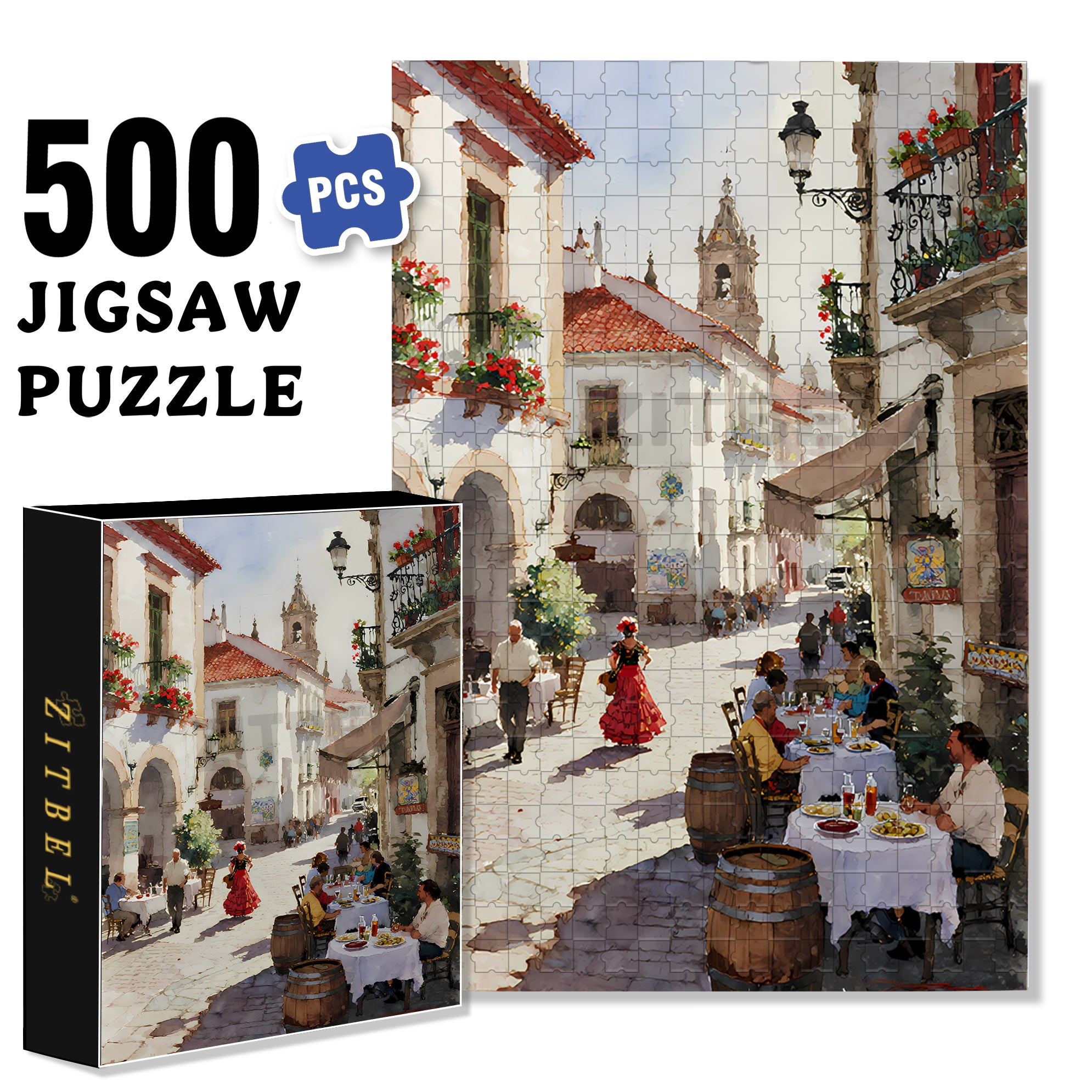 Barcelona 500pcs/1000pcs Jigsaw Puzzle, Scratch-Resistant, Interactive Family Game & Brain-Boosting DIY Decor, Perfect for Halloween, Christmas & New Year Gifts, Family Puzzle Game