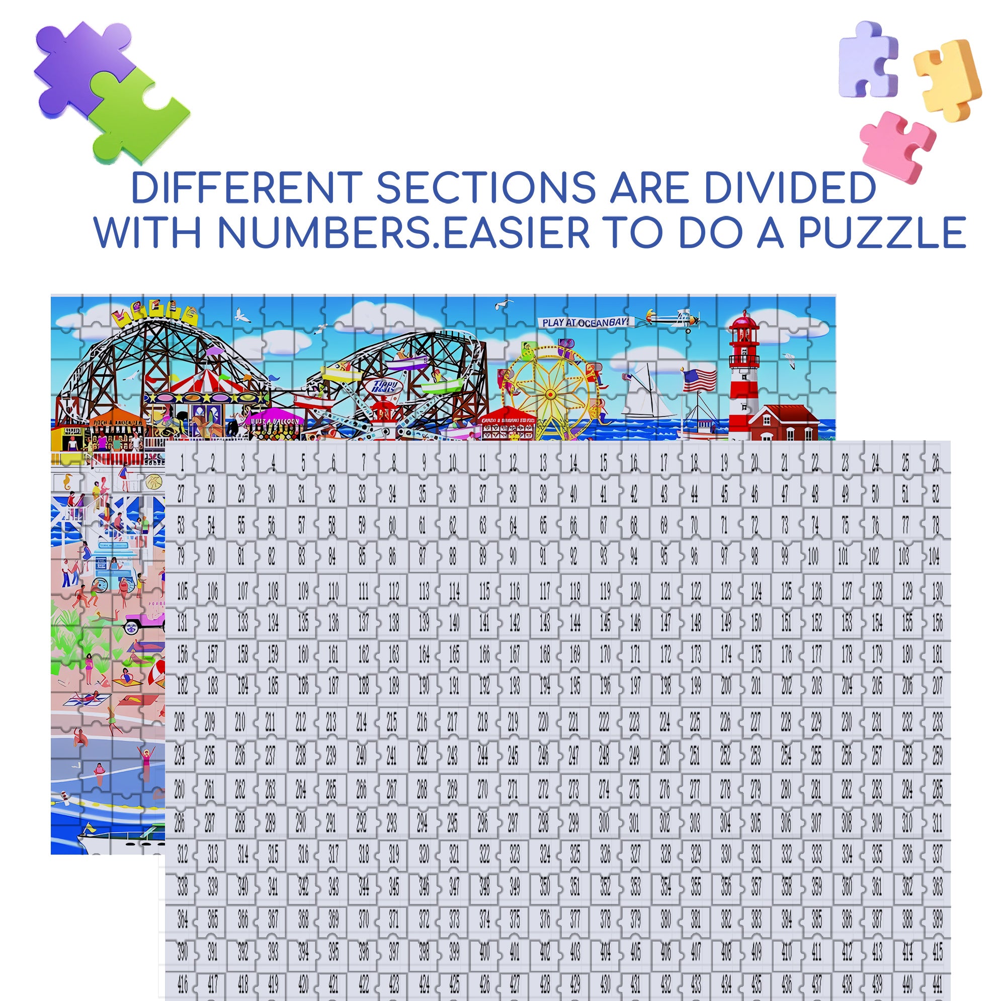 Bathing Beach 500pcs/1000pcs Jigsaw Puzzle, Scratch-Resistant, Interactive Family Game & Brain-Boosting DIY Decor, Perfect for Halloween, Christmas & New Year Gifts, Family Puzzle Game