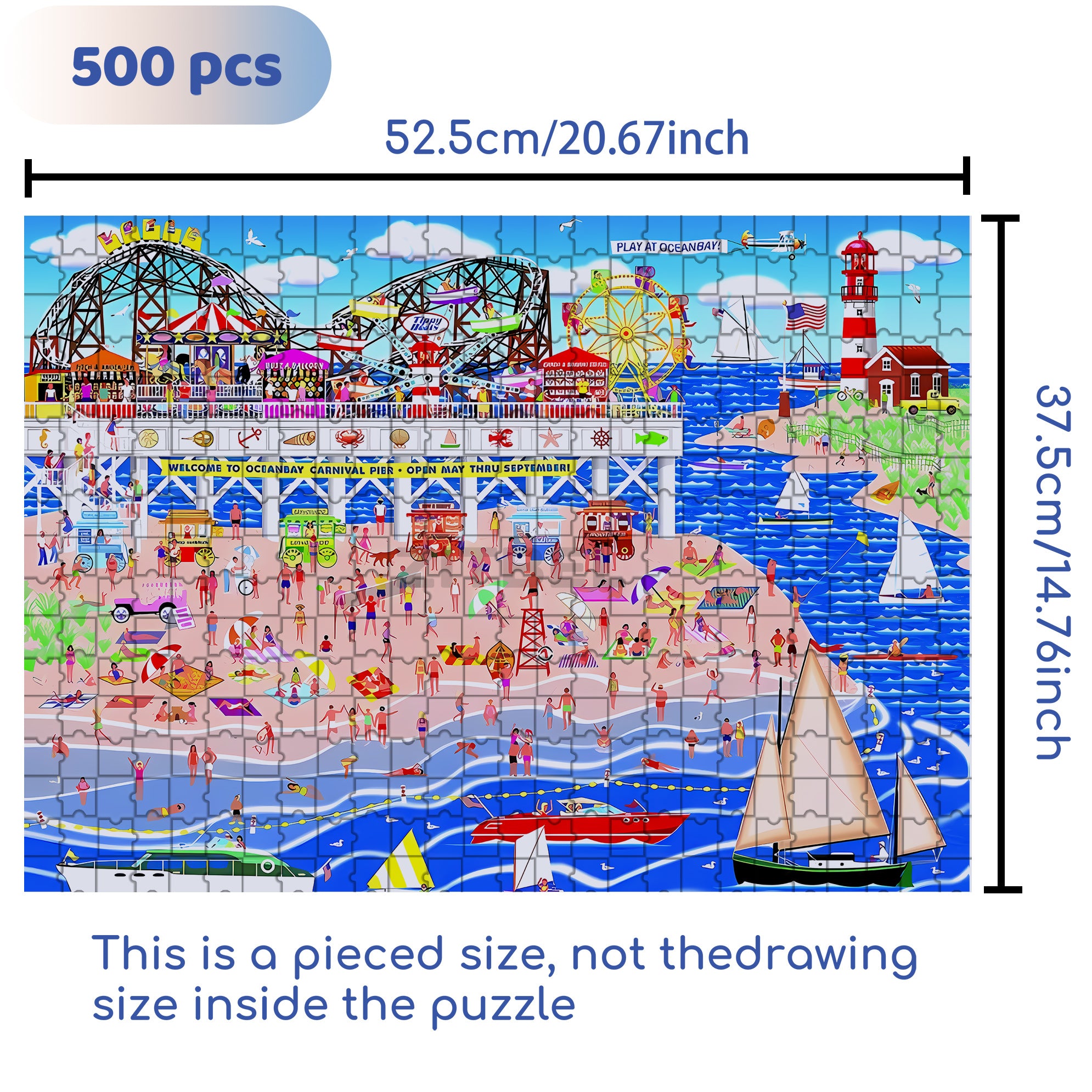 Bathing Beach 500pcs/1000pcs Jigsaw Puzzle, Scratch-Resistant, Interactive Family Game & Brain-Boosting DIY Decor, Perfect for Halloween, Christmas & New Year Gifts, Family Puzzle Game