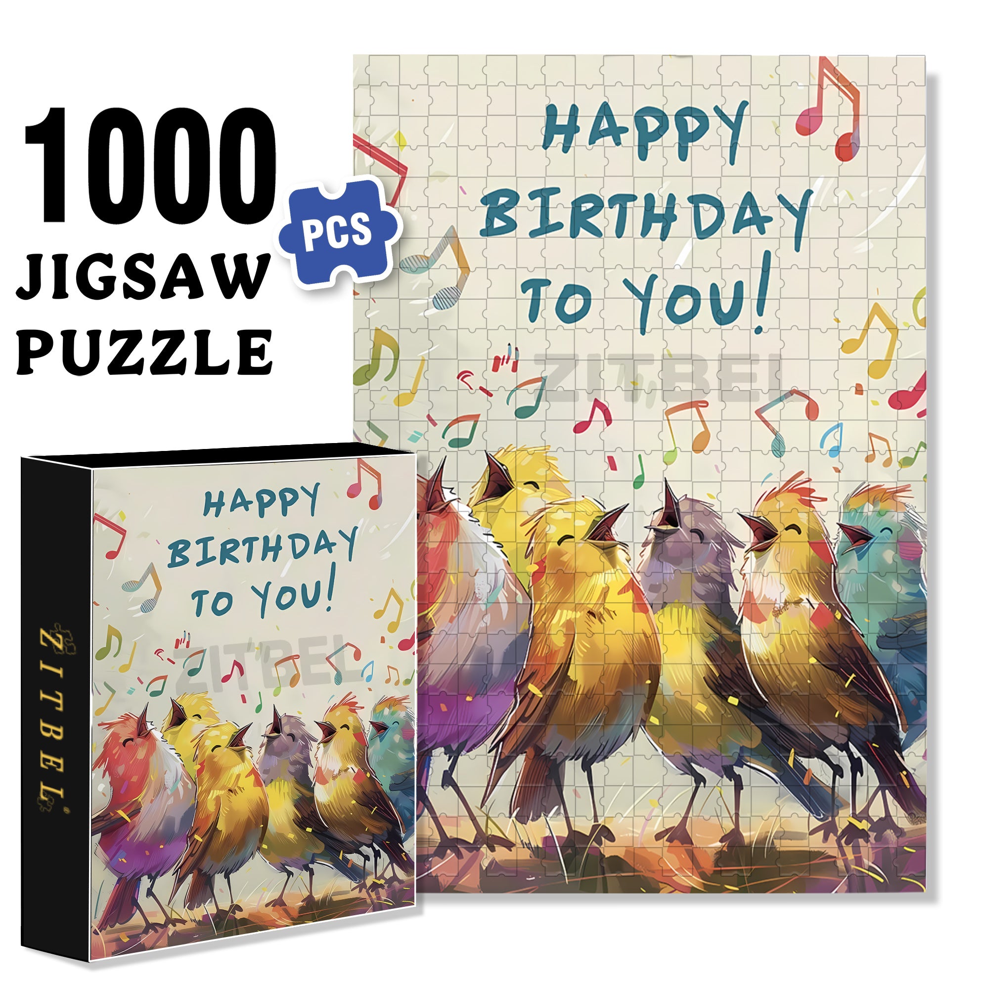 Birthday 500pcs/1000pcs Jigsaw Puzzle, Scratch-Resistant, Interactive Family Game & Brain-Boosting DIY Decor, Perfect for Halloween, Christmas & New Year Gifts, Family Puzzle Game