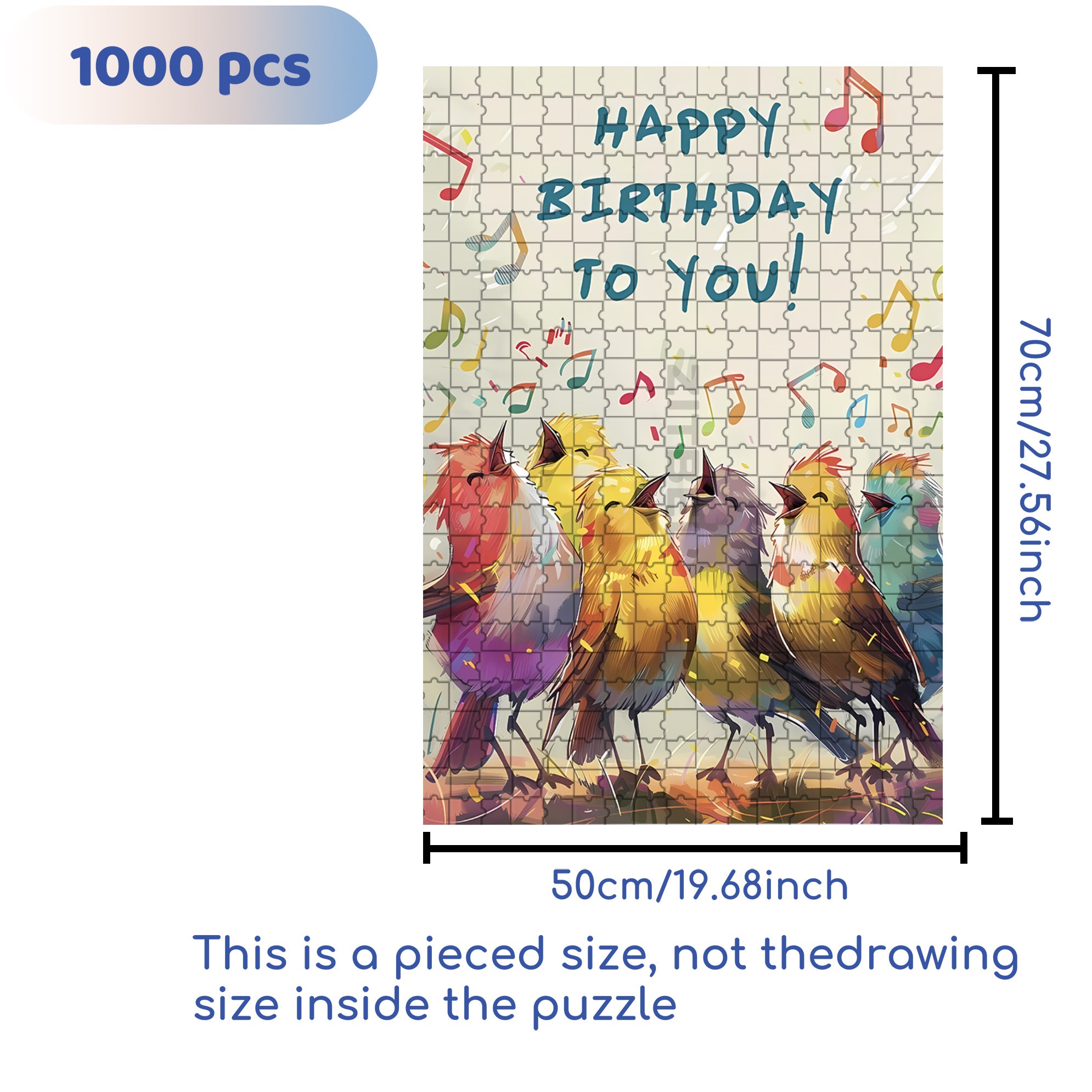 Birthday 500pcs/1000pcs Jigsaw Puzzle, Scratch-Resistant, Interactive Family Game & Brain-Boosting DIY Decor, Perfect for Halloween, Christmas & New Year Gifts, Family Puzzle Game