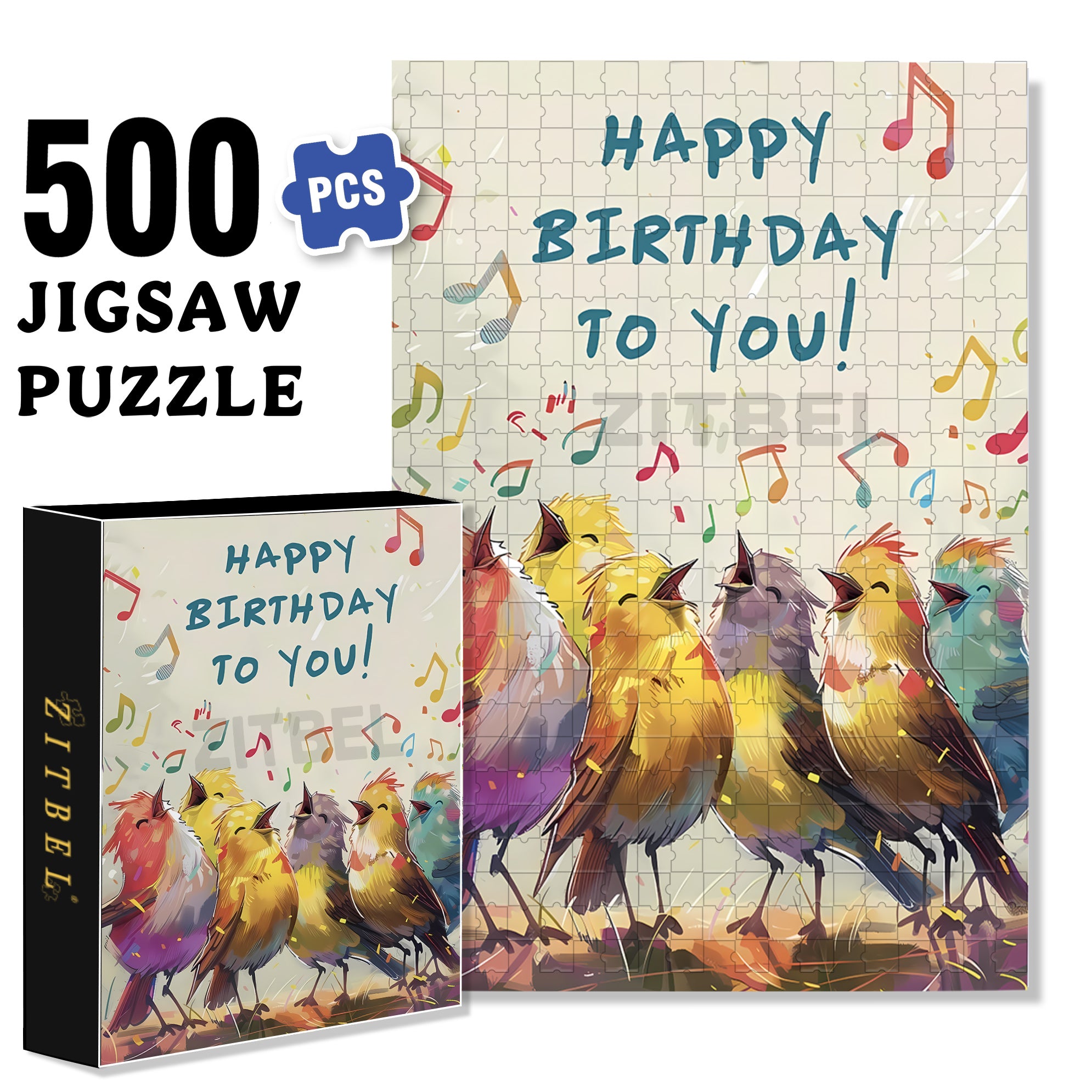 Birthday 500pcs/1000pcs Jigsaw Puzzle, Scratch-Resistant, Interactive Family Game & Brain-Boosting DIY Decor, Perfect for Halloween, Christmas & New Year Gifts, Family Puzzle Game