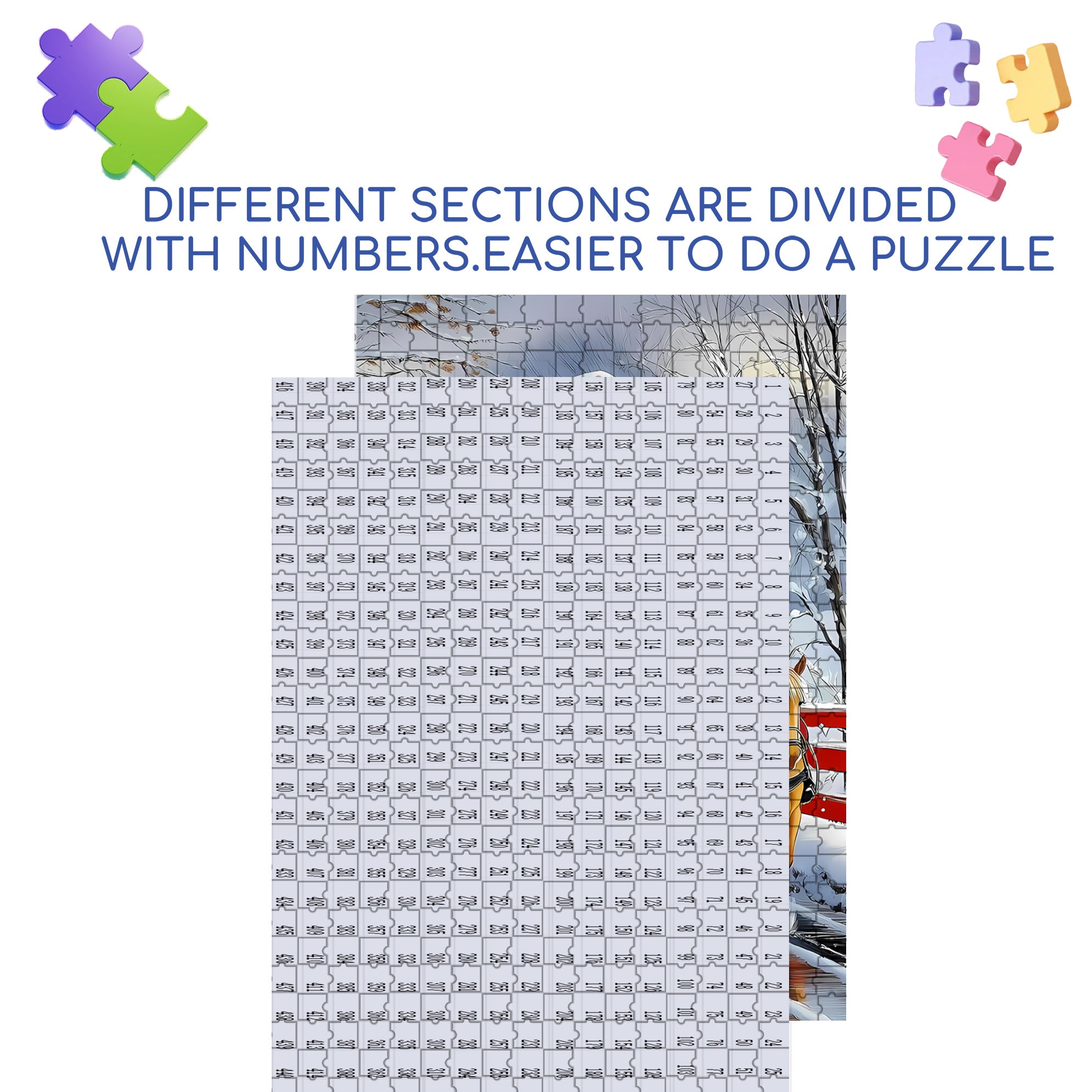 Carriage 500pcs/1000pcs Jigsaw Puzzle, Scratch-Resistant, Interactive Family Game & Brain-Boosting DIY Decor, Perfect for Halloween, Christmas & New Year Gifts, Family Puzzle Game