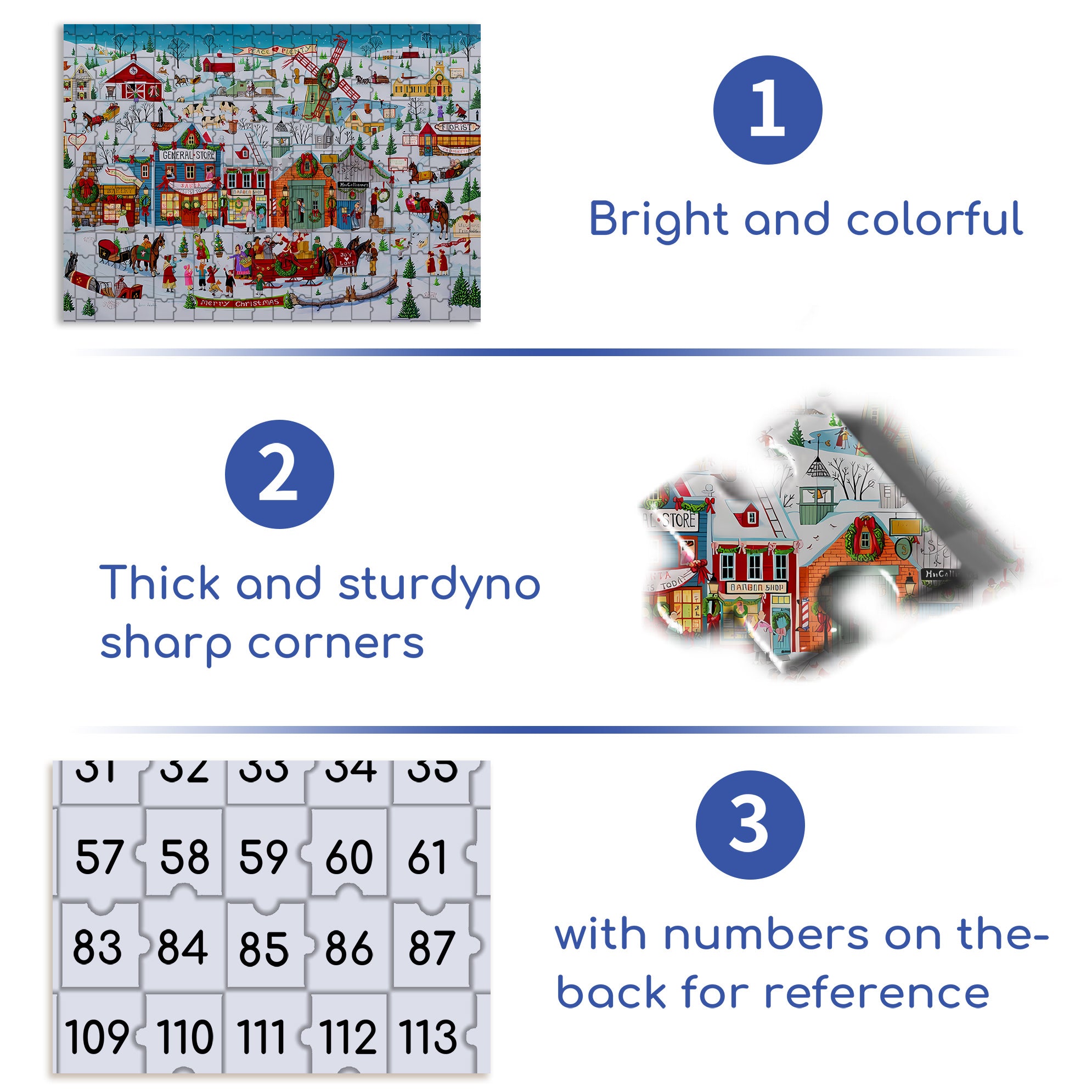 Christmas in Our Town 500pcs/1000pcs Jigsaw Puzzle, Scratch-Resistant, Interactive Family Game & Brain-Boosting DIY Decor, Perfect for Halloween, Christmas & New Year Gifts, Family Puzzle Game