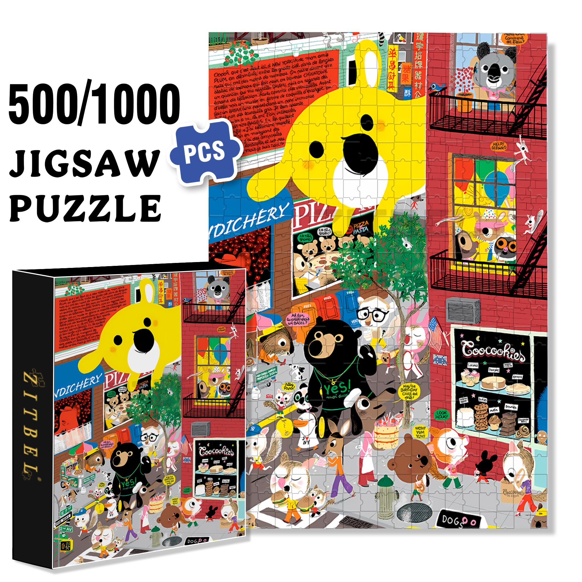 Creation 500pcs/1000pcs Jigsaw Puzzle, Scratch-Resistant, Interactive Family Game & Brain-Boosting DIY Decor, Perfect for Halloween, Christmas & New Year Gifts, Family Puzzle Game