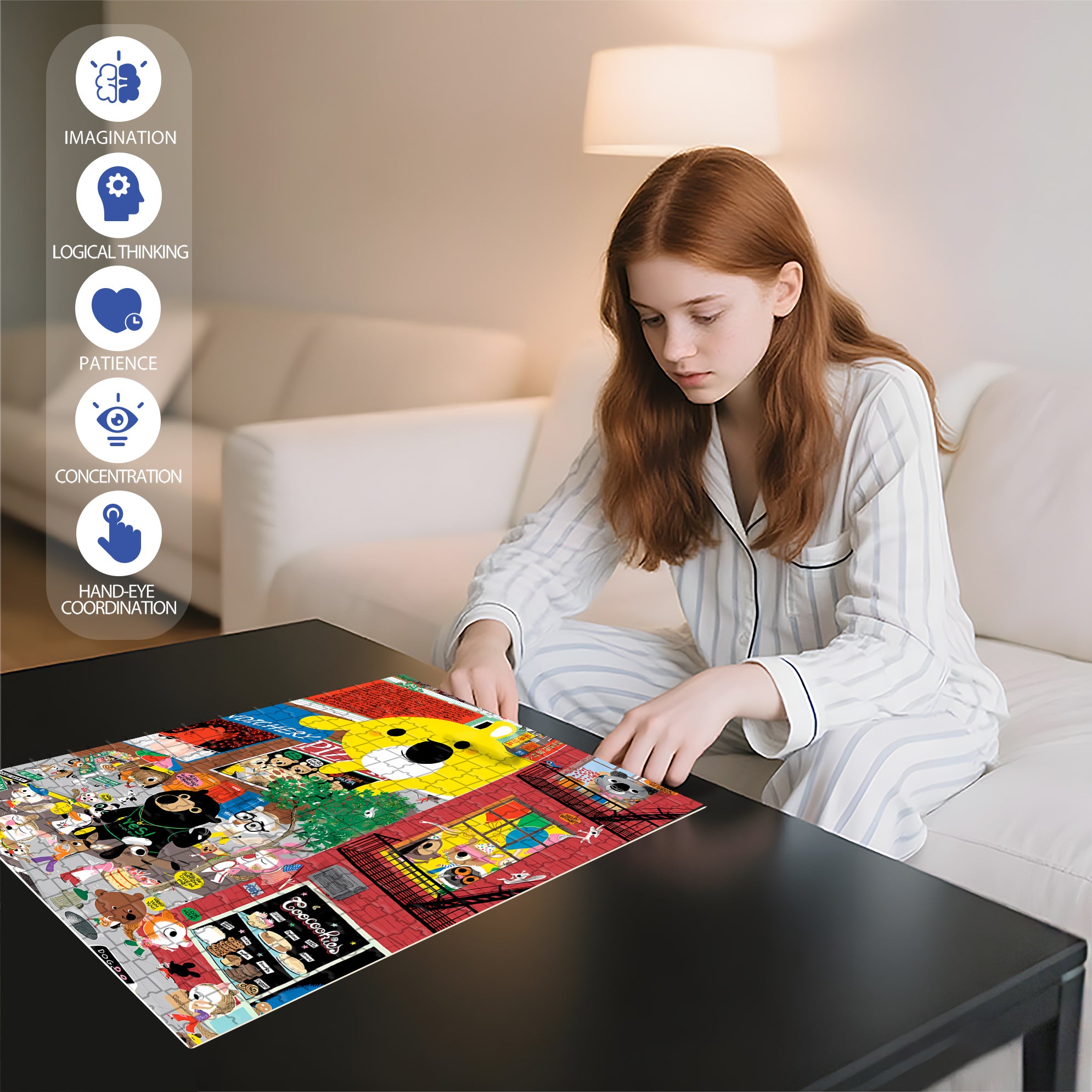 Creation 500pcs/1000pcs Jigsaw Puzzle, Scratch-Resistant, Interactive Family Game & Brain-Boosting DIY Decor, Perfect for Halloween, Christmas & New Year Gifts, Family Puzzle Game