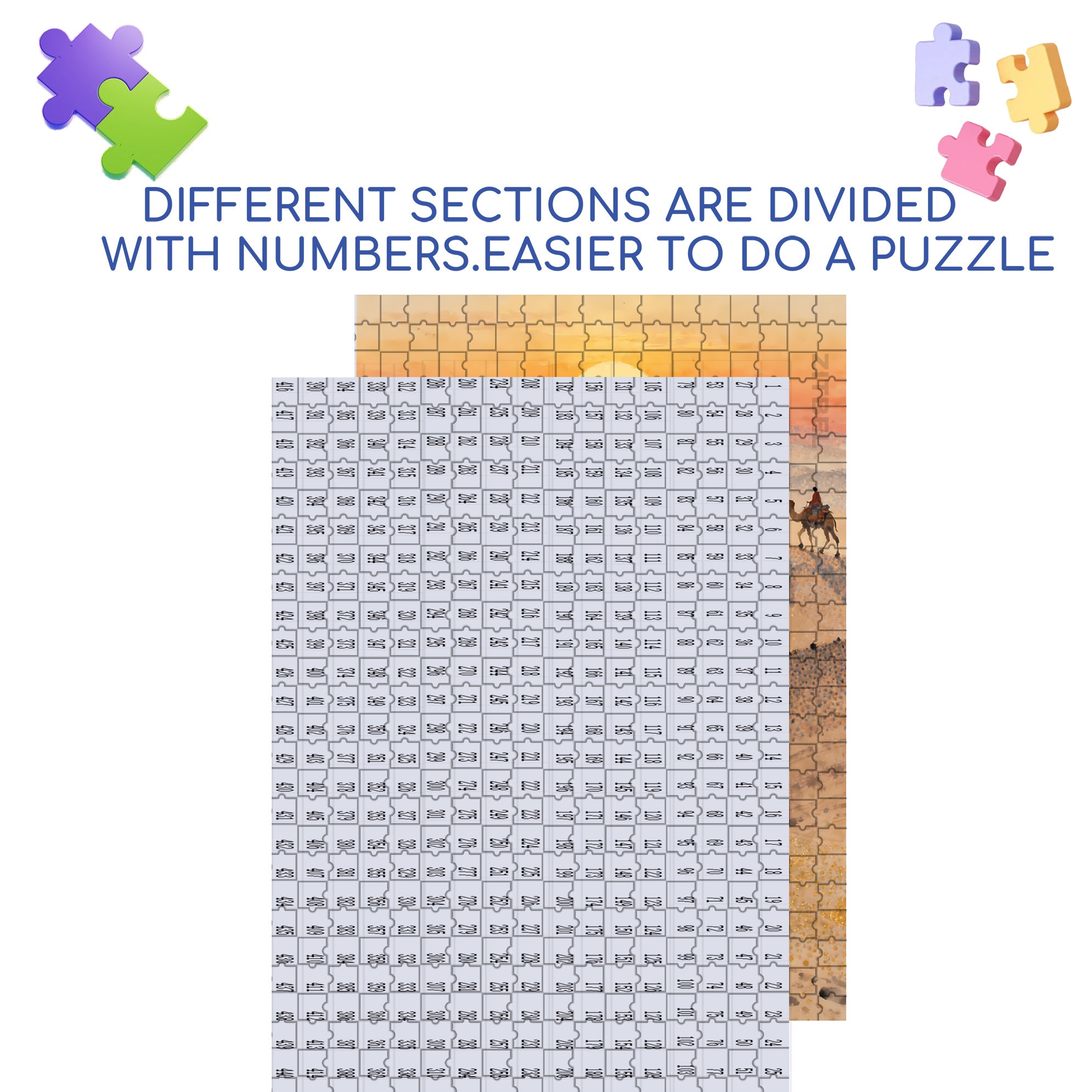 Desert Sunset 500pcs/1000pcs Jigsaw Puzzle, Scratch-Resistant, Interactive Family Game & Brain-Boosting DIY Decor, Perfect for Halloween, Christmas & New Year Gifts, Family Puzzle Game