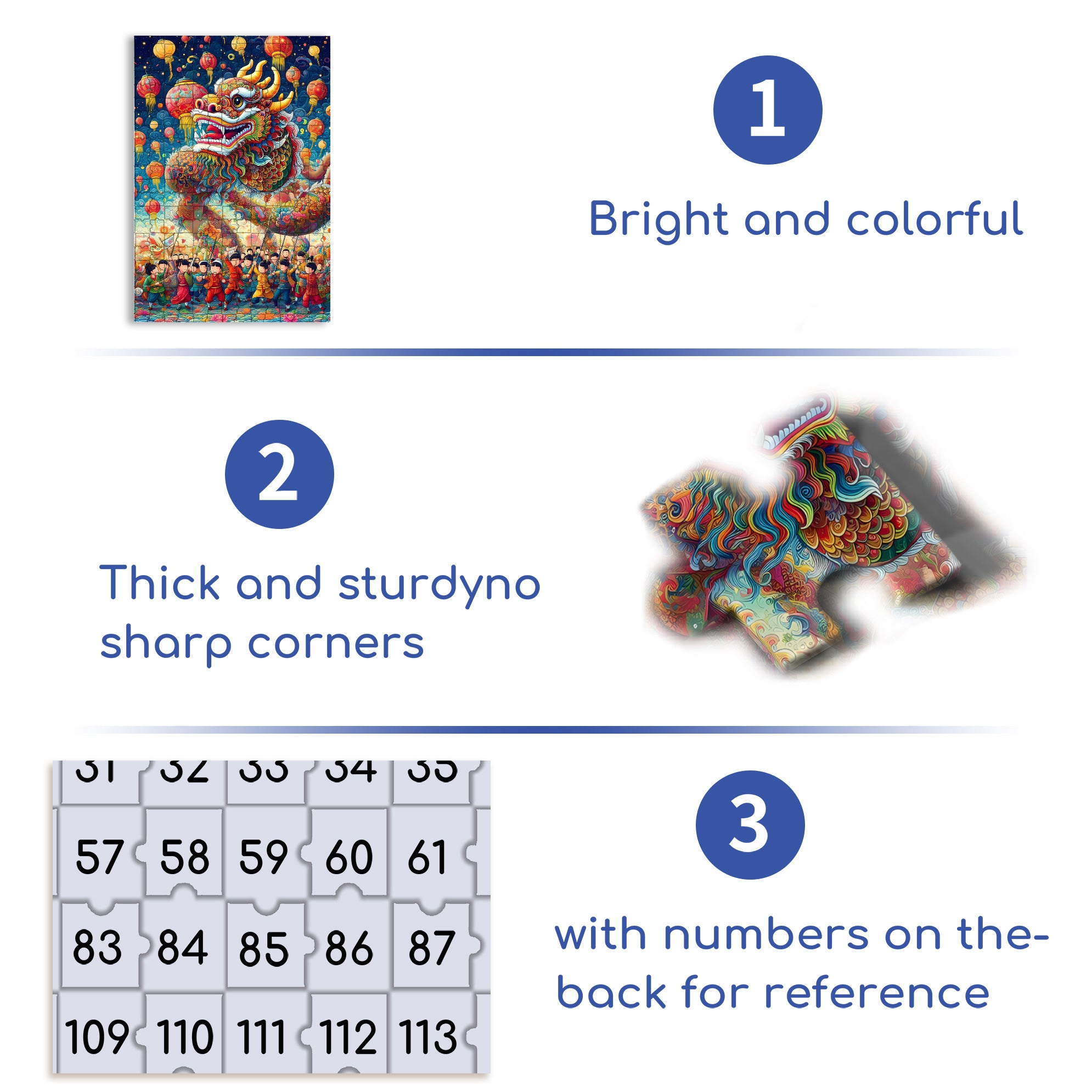Dragon Dance 500pcs/1000pcs Jigsaw Puzzle, Scratch-Resistant, Interactive Family Game & Brain-Boosting DIY Decor, Perfect for Halloween, Christmas & New Year Gifts, Family Puzzle Game