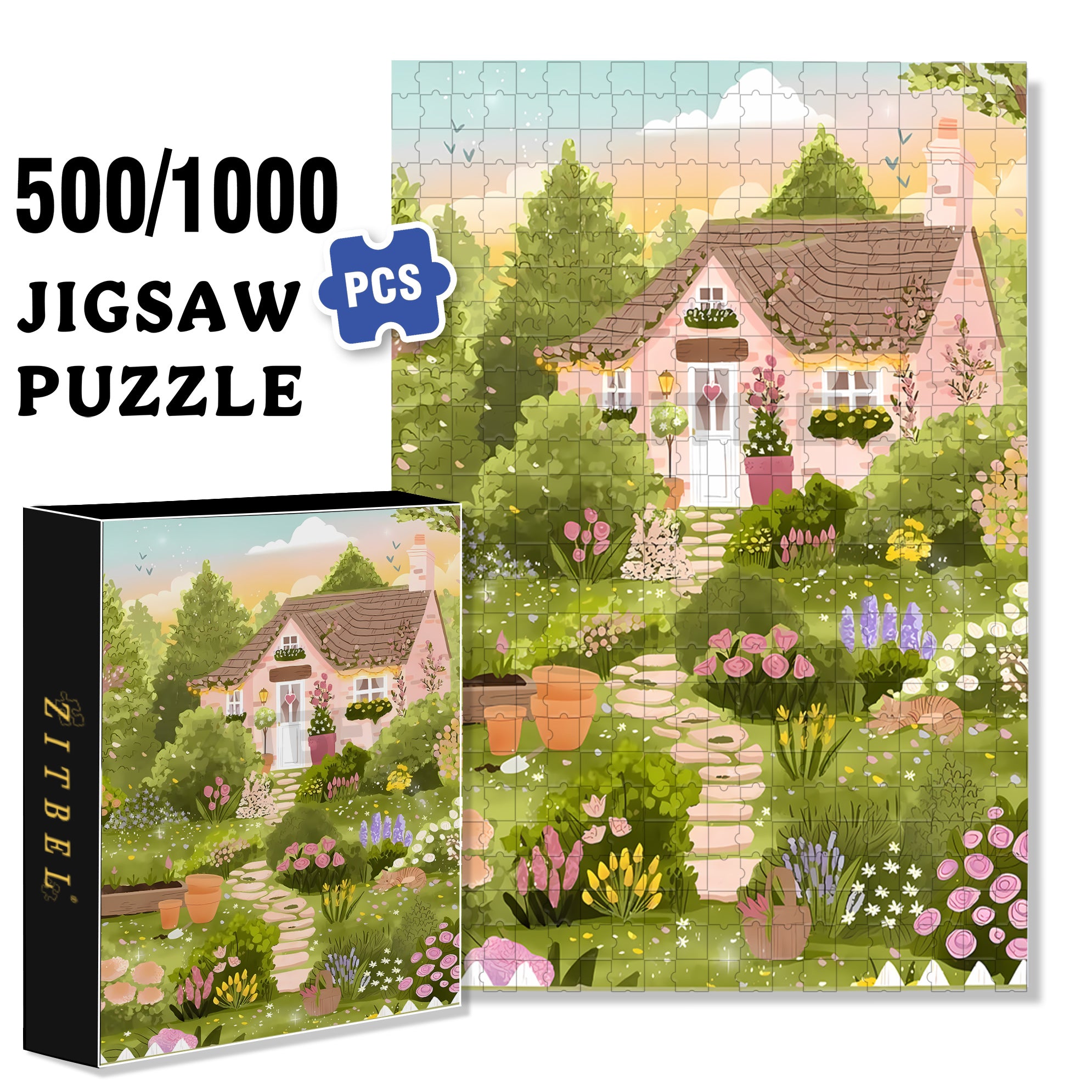 Essentialife 500pcs/1000pcs Jigsaw Puzzle, Scratch-Resistant, Interactive Family Game & Brain-Boosting DIY Decor, Perfect for Halloween, Christmas & New Year Gifts, Family Puzzle Game