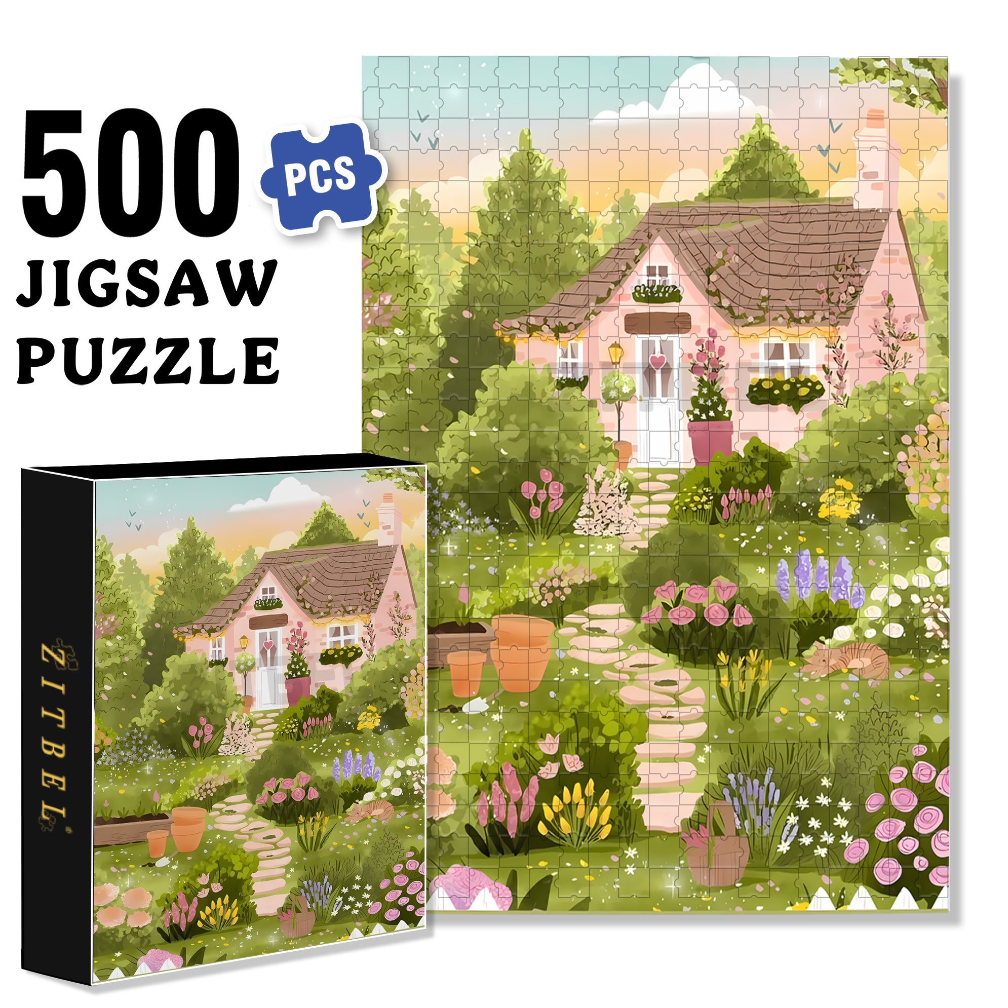 Essentialife 500pcs/1000pcs Jigsaw Puzzle, Scratch-Resistant, Interactive Family Game & Brain-Boosting DIY Decor, Perfect for Halloween, Christmas & New Year Gifts, Family Puzzle Game