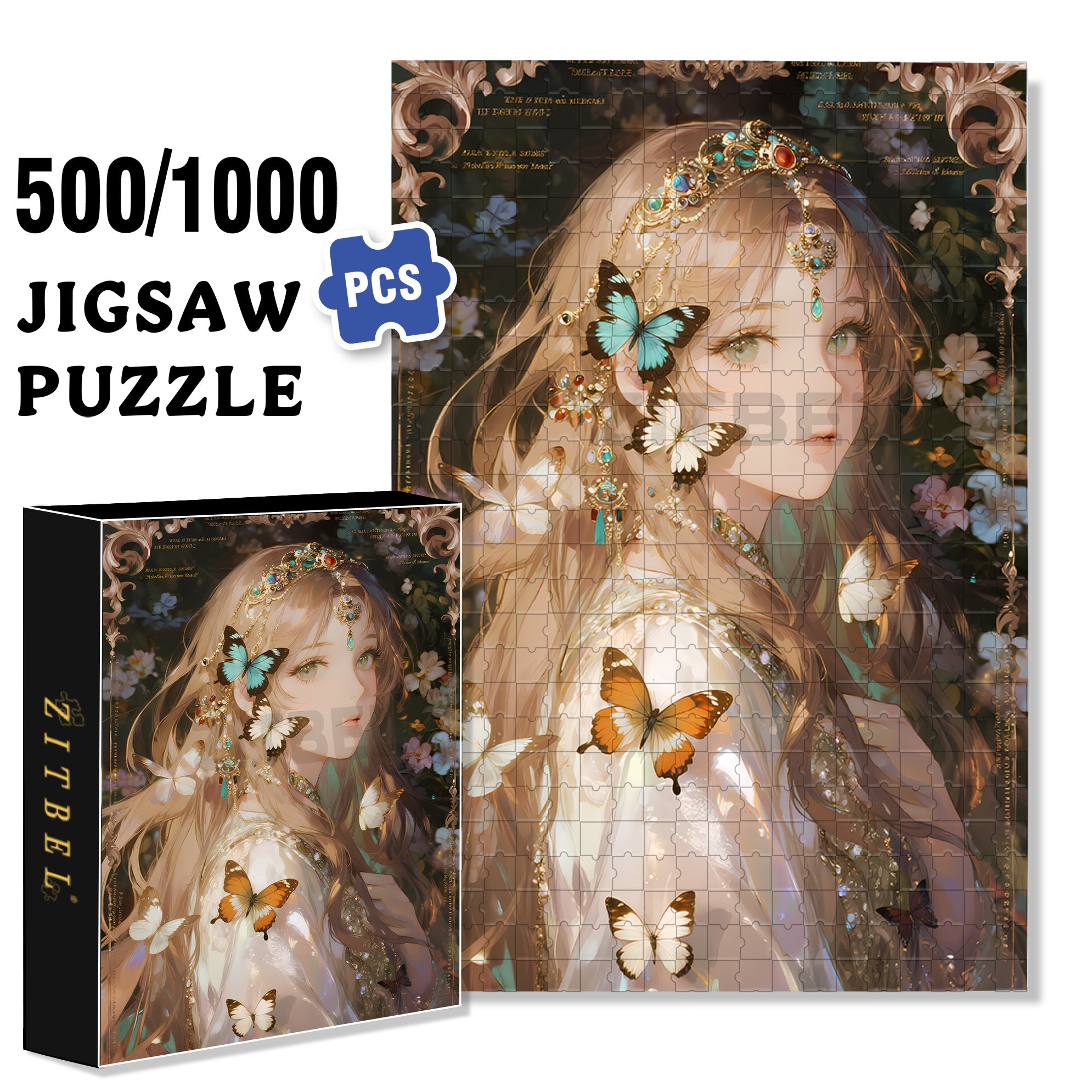 Fantasy Girl 500pcs/1000pcs Jigsaw Puzzle, Scratch-Resistant, Interactive Family Game & Brain-Boosting DIY Decor, Perfect for Halloween, Christmas & New Year Gifts, Family Puzzle Game