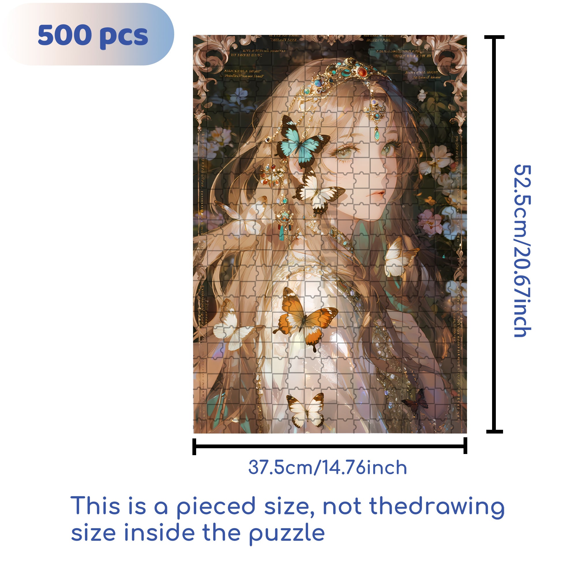 Fantasy Girl 500pcs/1000pcs Jigsaw Puzzle, Scratch-Resistant, Interactive Family Game & Brain-Boosting DIY Decor, Perfect for Halloween, Christmas & New Year Gifts, Family Puzzle Game