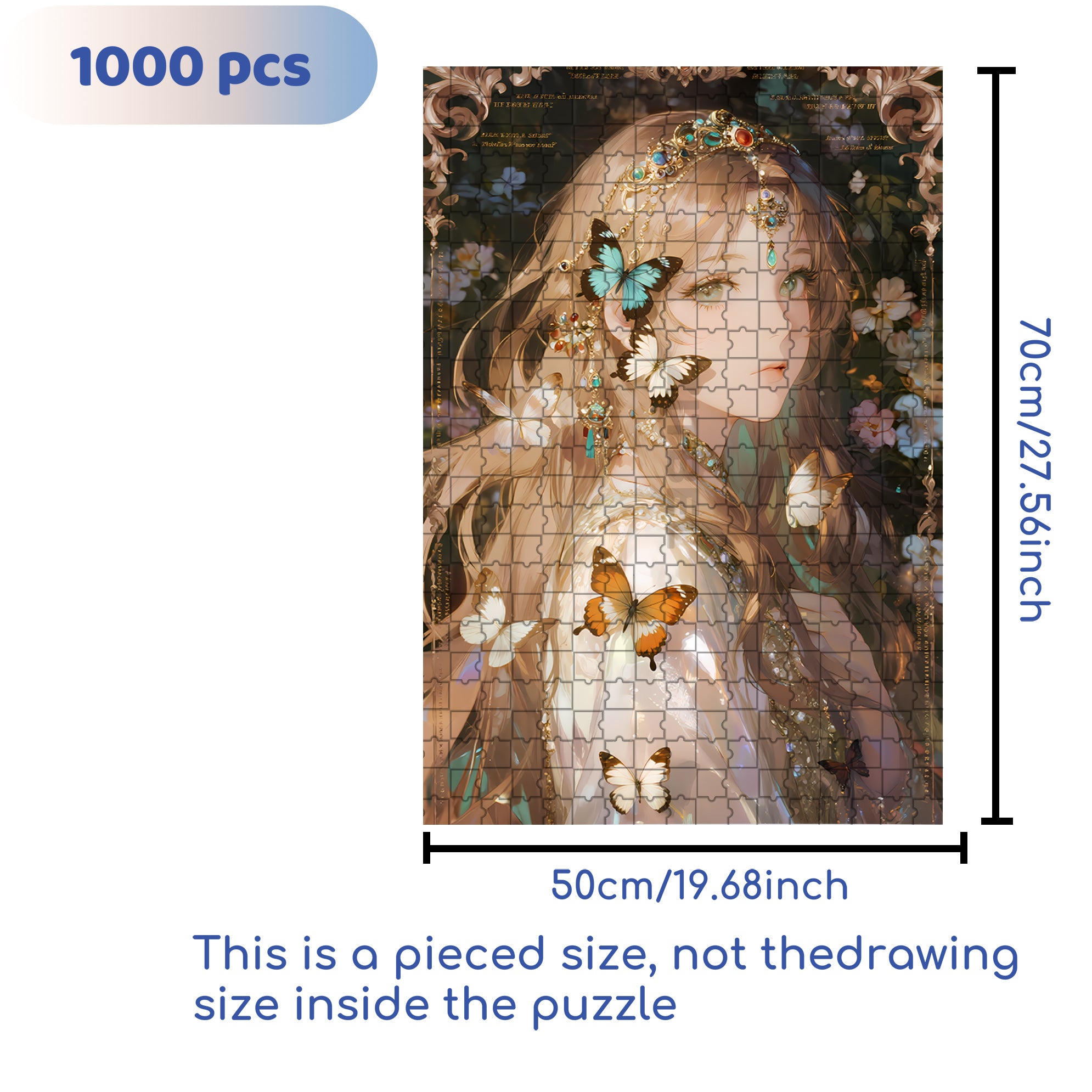 Fantasy Girl 500pcs/1000pcs Jigsaw Puzzle, Scratch-Resistant, Interactive Family Game & Brain-Boosting DIY Decor, Perfect for Halloween, Christmas & New Year Gifts, Family Puzzle Game
