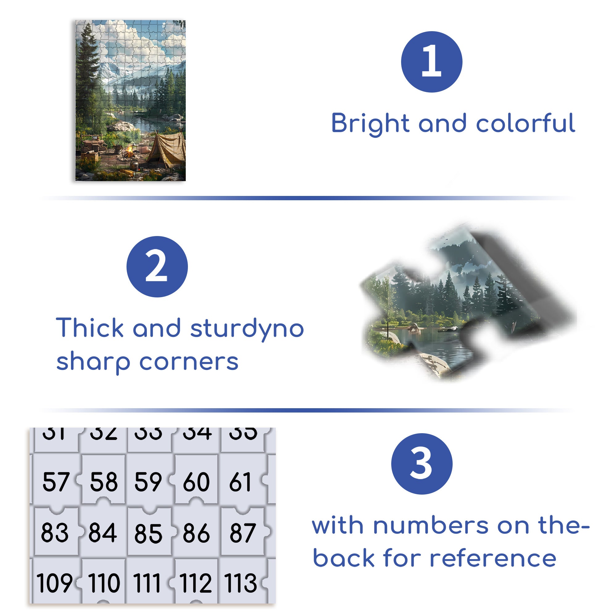 Forest Camping 500pcs/1000pcs Jigsaw Puzzle, Scratch-Resistant, Interactive Family Game & Brain-Boosting DIY Decor, Perfect for Halloween, Christmas & New Year Gifts, Family Puzzle Game