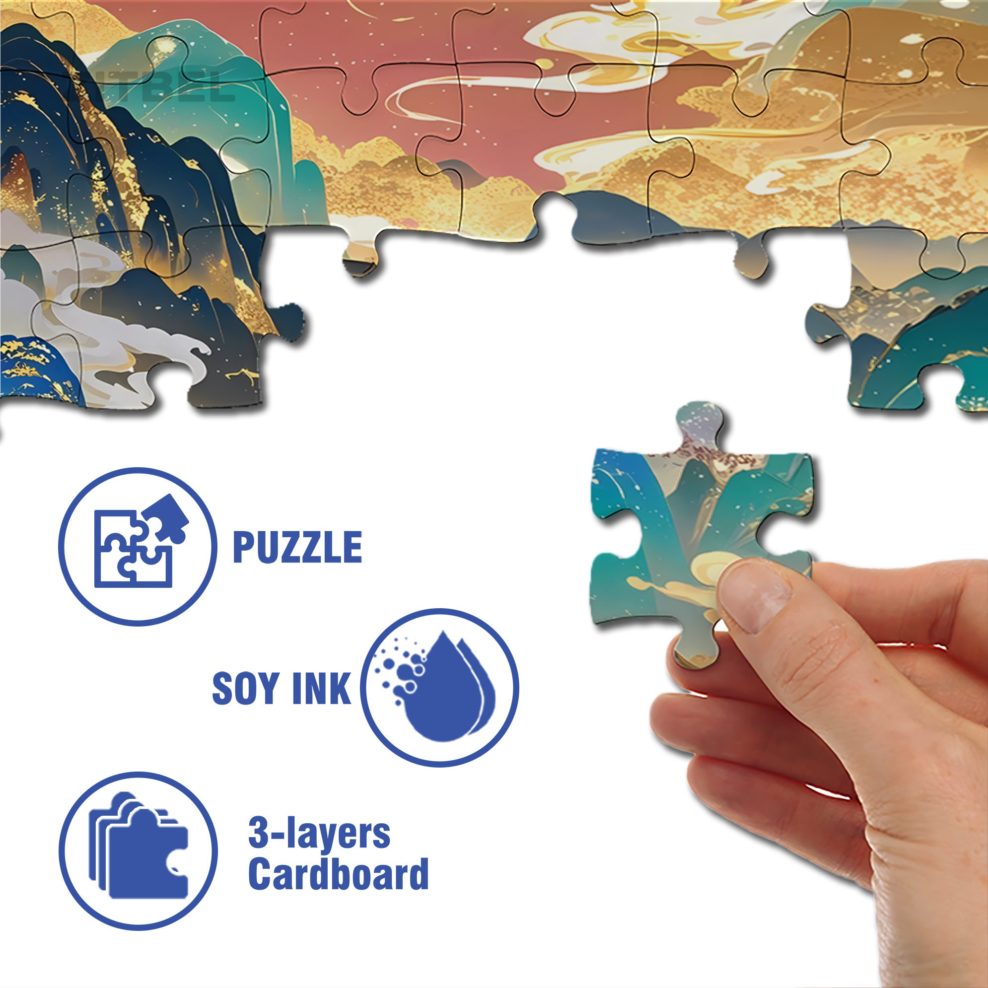 Green Landscape 500pcs/1000pcs Jigsaw Puzzle, Scratch-Resistant, Interactive Family Game & Brain-Boosting DIY Decor, Perfect for Halloween, Christmas & New Year Gifts, Family Puzzle Game