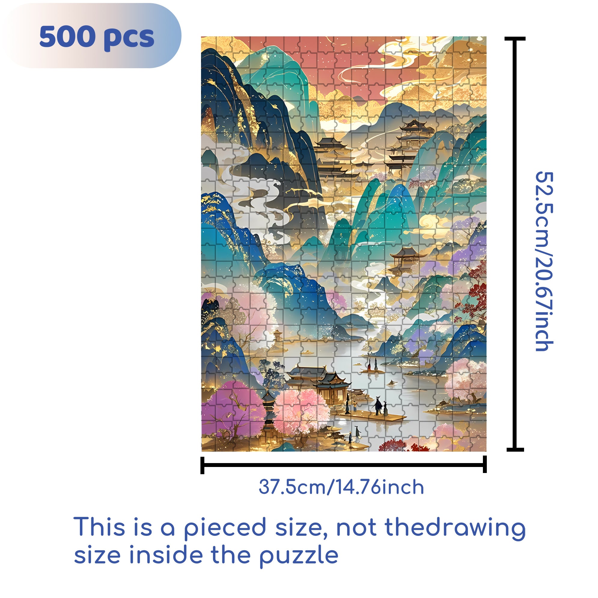 Green Landscape 500pcs/1000pcs Jigsaw Puzzle, Scratch-Resistant, Interactive Family Game & Brain-Boosting DIY Decor, Perfect for Halloween, Christmas & New Year Gifts, Family Puzzle Game