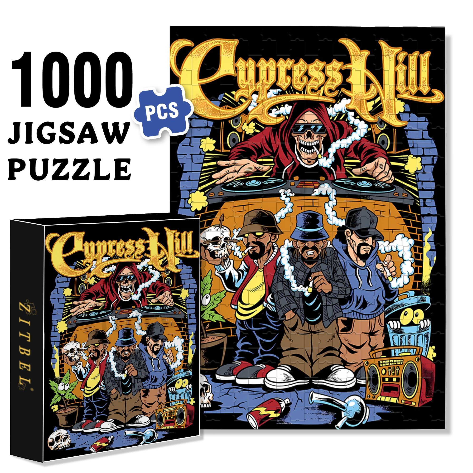 Hill 500pcs/1000pcs Jigsaw Puzzle, Scratch-Resistant, Interactive Family Game & Brain-Boosting DIY Decor, Perfect for Halloween, Christmas & New Year Gifts, Family Puzzle Game