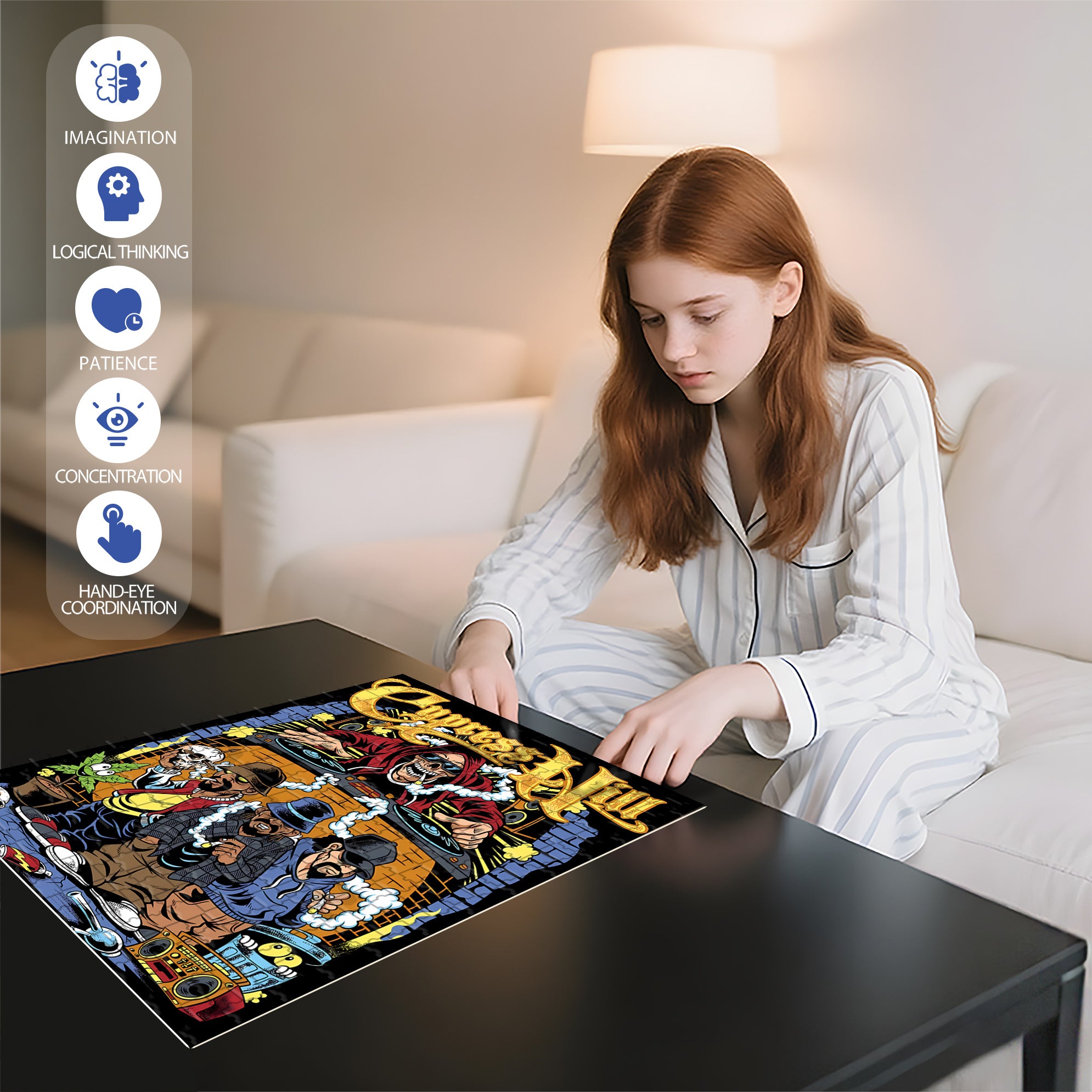 Hill 500pcs/1000pcs Jigsaw Puzzle, Scratch-Resistant, Interactive Family Game & Brain-Boosting DIY Decor, Perfect for Halloween, Christmas & New Year Gifts, Family Puzzle Game
