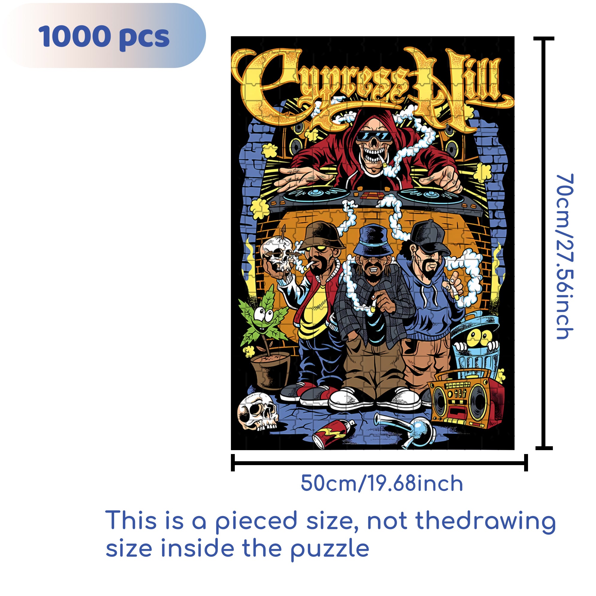 Hill 500pcs/1000pcs Jigsaw Puzzle, Scratch-Resistant, Interactive Family Game & Brain-Boosting DIY Decor, Perfect for Halloween, Christmas & New Year Gifts, Family Puzzle Game