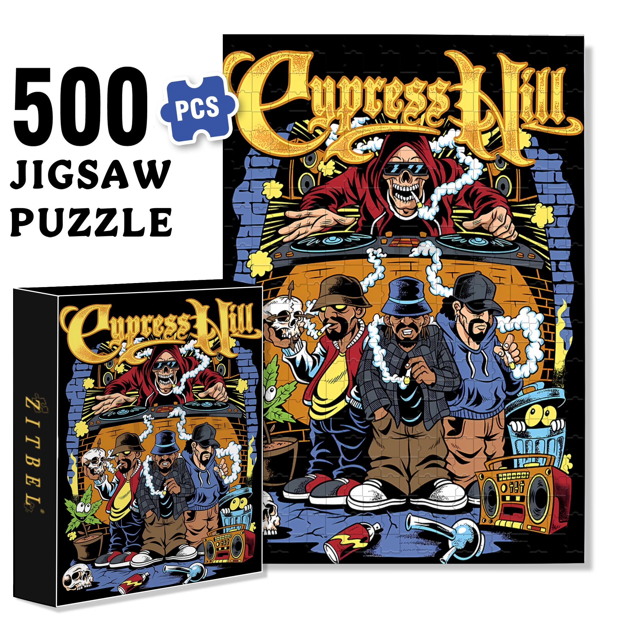 Hill 500pcs/1000pcs Jigsaw Puzzle, Scratch-Resistant, Interactive Family Game & Brain-Boosting DIY Decor, Perfect for Halloween, Christmas & New Year Gifts, Family Puzzle Game