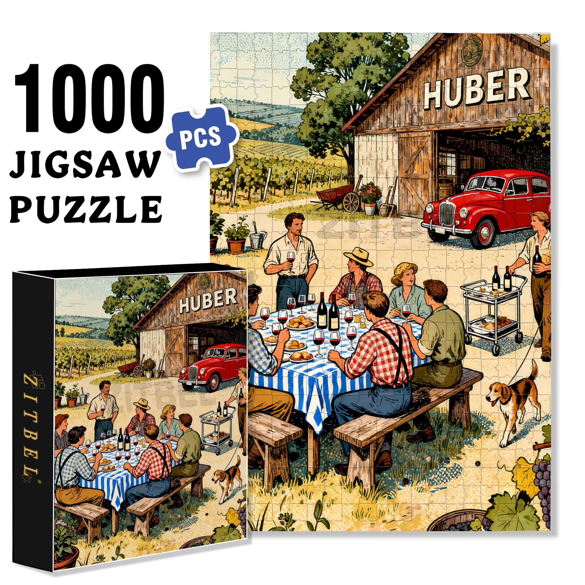 Huber 500pcs/1000pcs Jigsaw Puzzle, Scratch-Resistant, Interactive Family Game & Brain-Boosting DIY Decor, Perfect for Halloween, Christmas & New Year Gifts, Family Puzzle Game