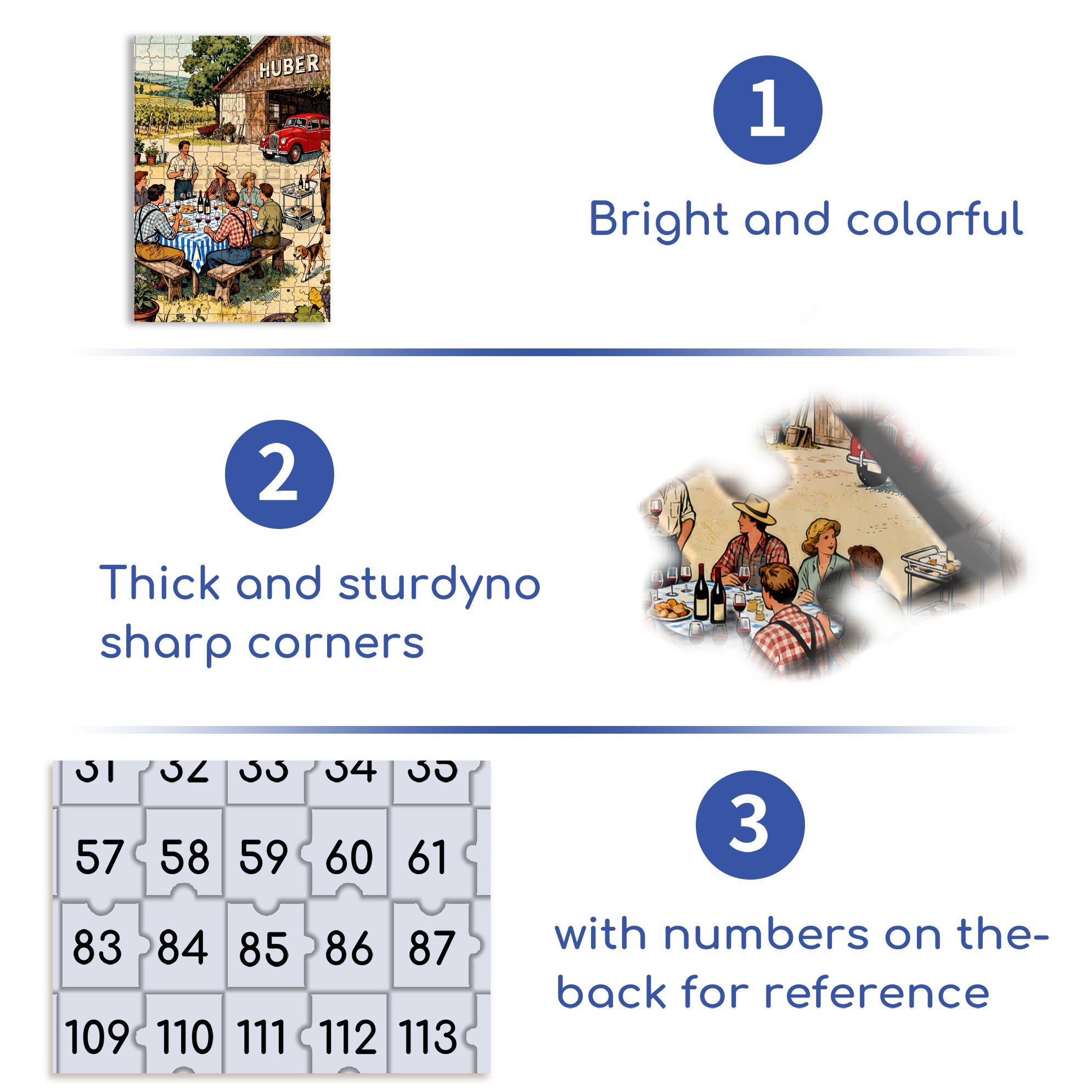 Huber 500pcs/1000pcs Jigsaw Puzzle, Scratch-Resistant, Interactive Family Game & Brain-Boosting DIY Decor, Perfect for Halloween, Christmas & New Year Gifts, Family Puzzle Game