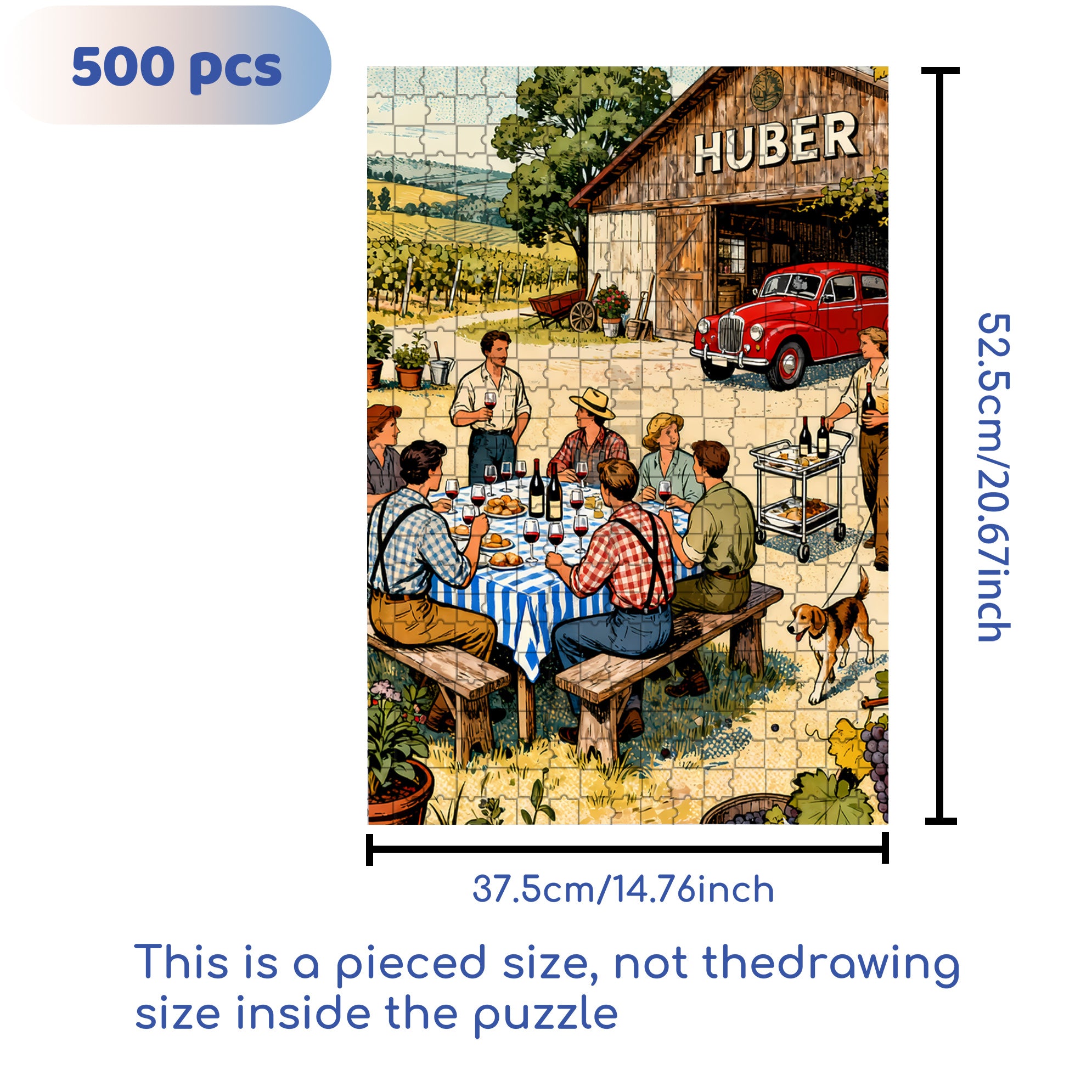 Huber 500pcs/1000pcs Jigsaw Puzzle, Scratch-Resistant, Interactive Family Game & Brain-Boosting DIY Decor, Perfect for Halloween, Christmas & New Year Gifts, Family Puzzle Game
