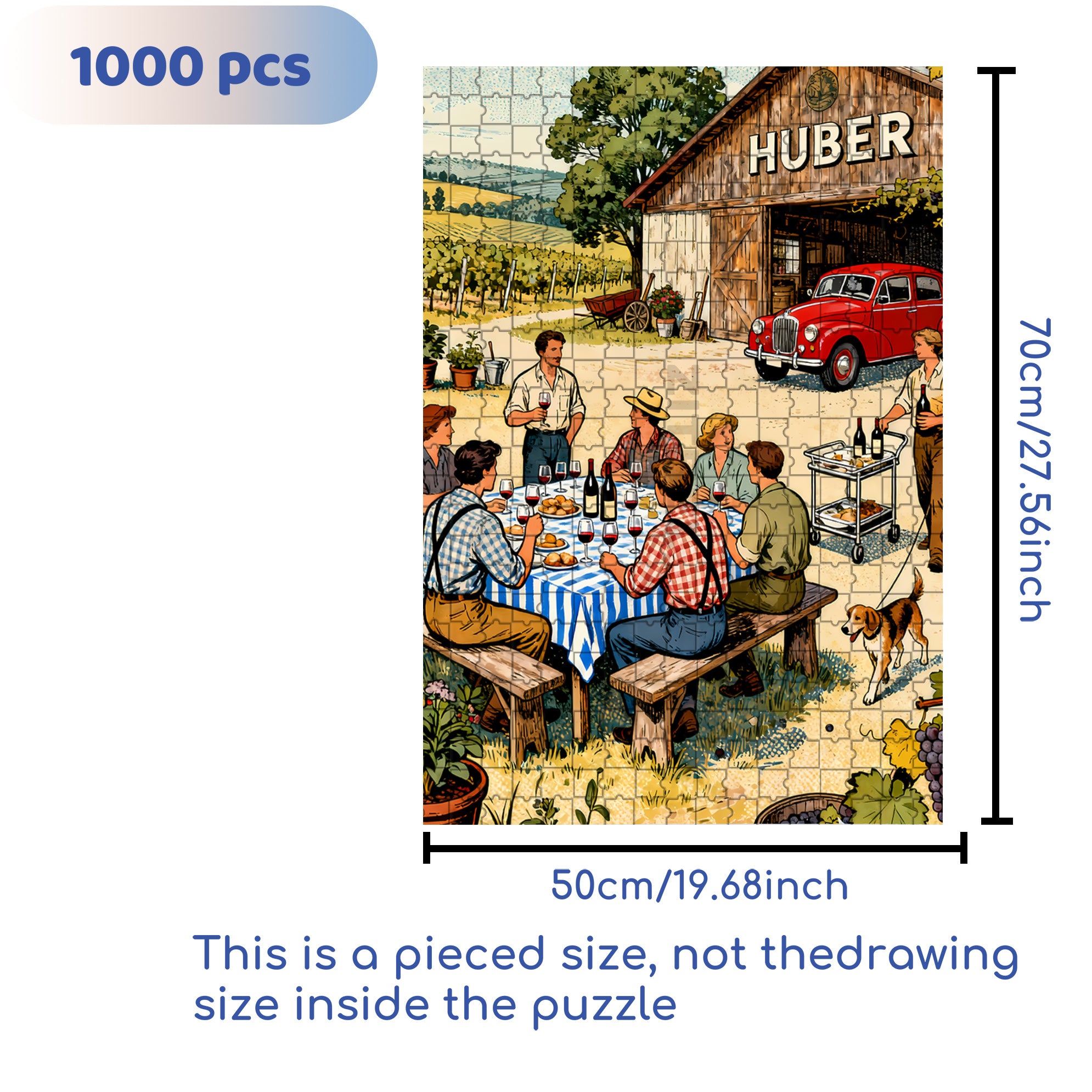 Huber 500pcs/1000pcs Jigsaw Puzzle, Scratch-Resistant, Interactive Family Game & Brain-Boosting DIY Decor, Perfect for Halloween, Christmas & New Year Gifts, Family Puzzle Game
