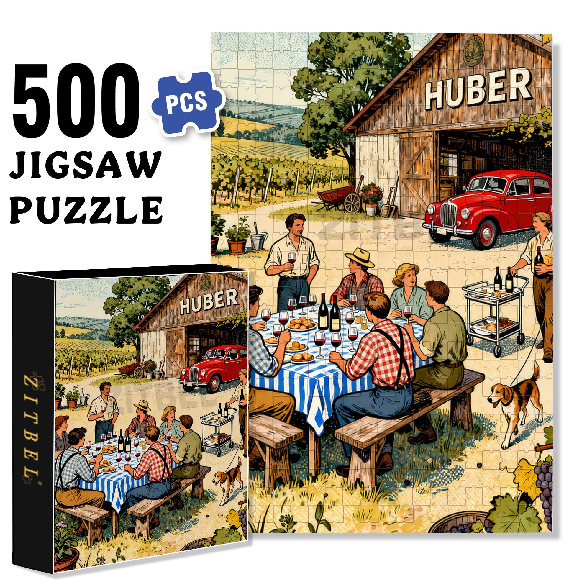 Huber 500pcs/1000pcs Jigsaw Puzzle, Scratch-Resistant, Interactive Family Game & Brain-Boosting DIY Decor, Perfect for Halloween, Christmas & New Year Gifts, Family Puzzle Game